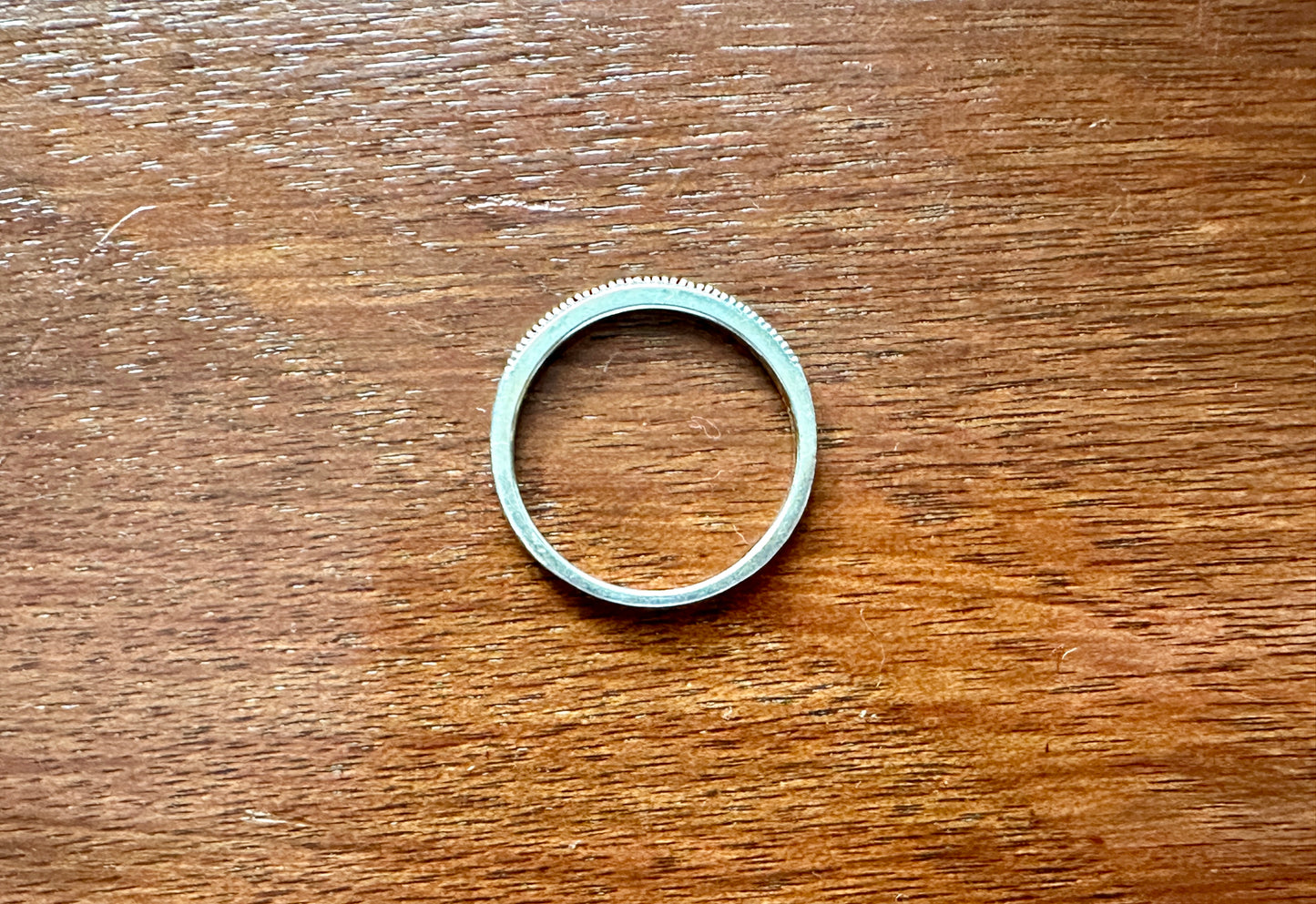 Sterling Silver 925 Diamond Wedding Band Ring Sz 6.75