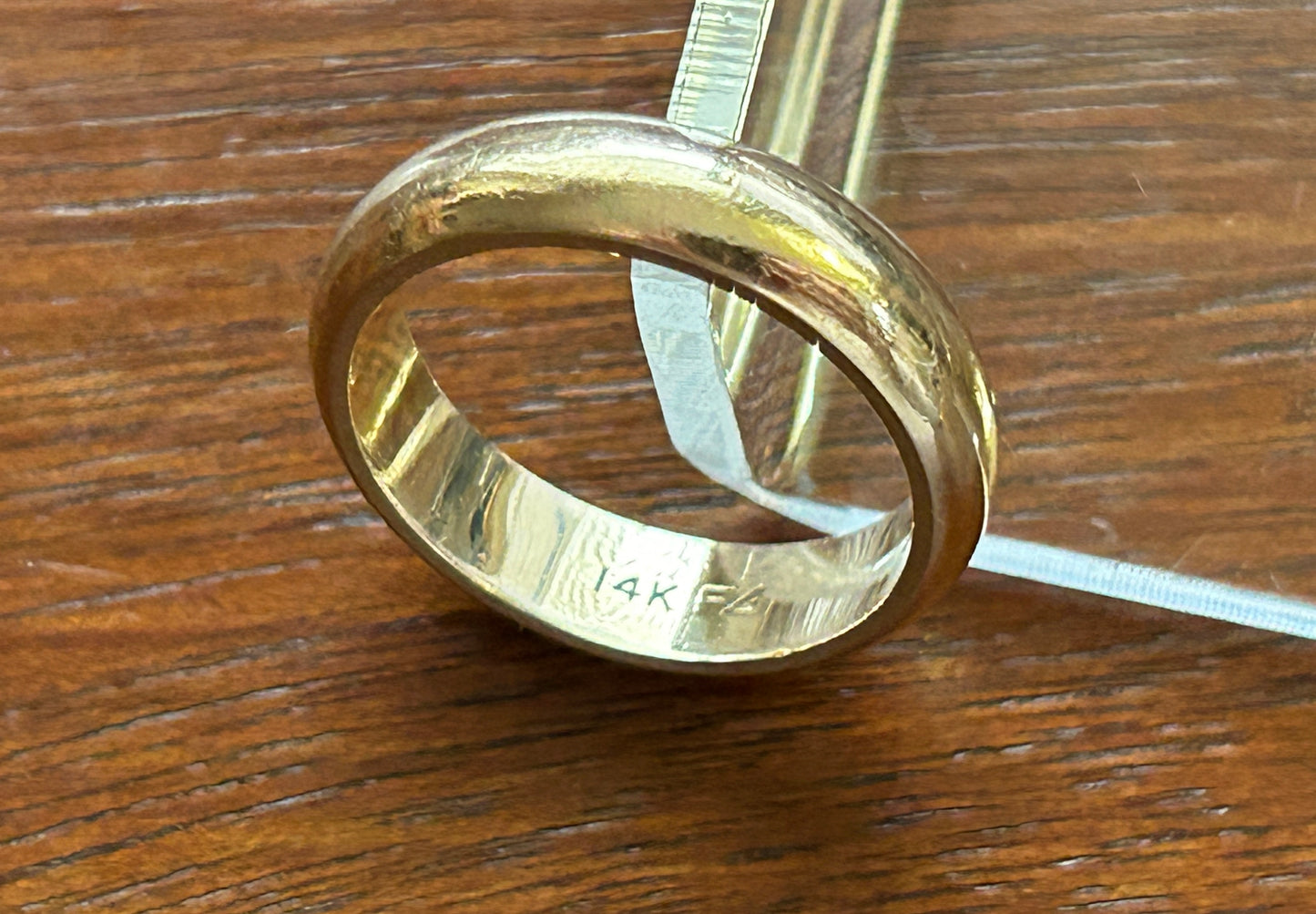 Vintage 14k Yellow Gold Wide Wedding Band Ring Sz 5.5