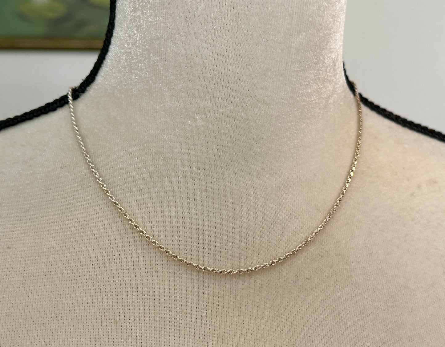 Sterling Silver 925 Twist Chain Necklace 2mm Wide x 18" Long