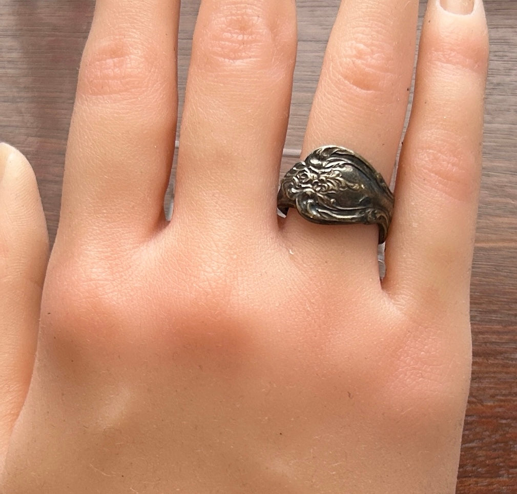 Vintage Silverplate Spoon Ring Sz 6