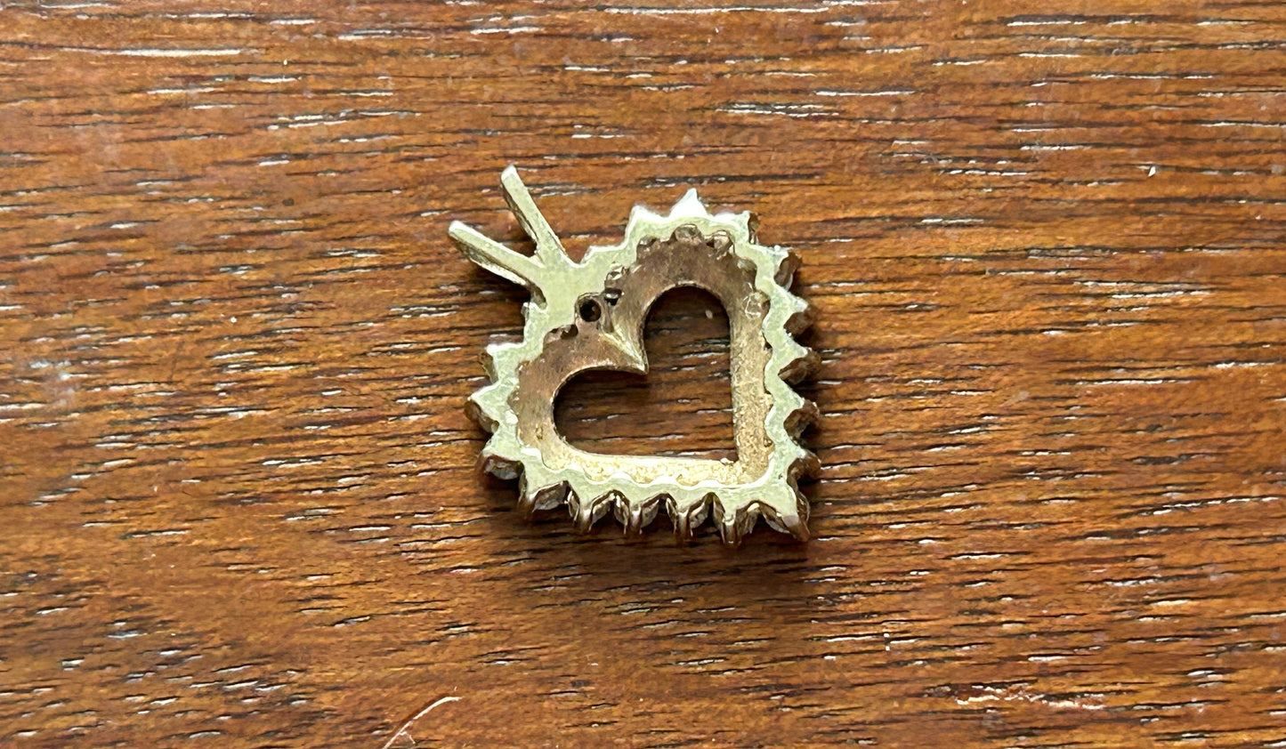 10k Yellow Gold .50ctw Diamond Surround Heart Necklace Pendant