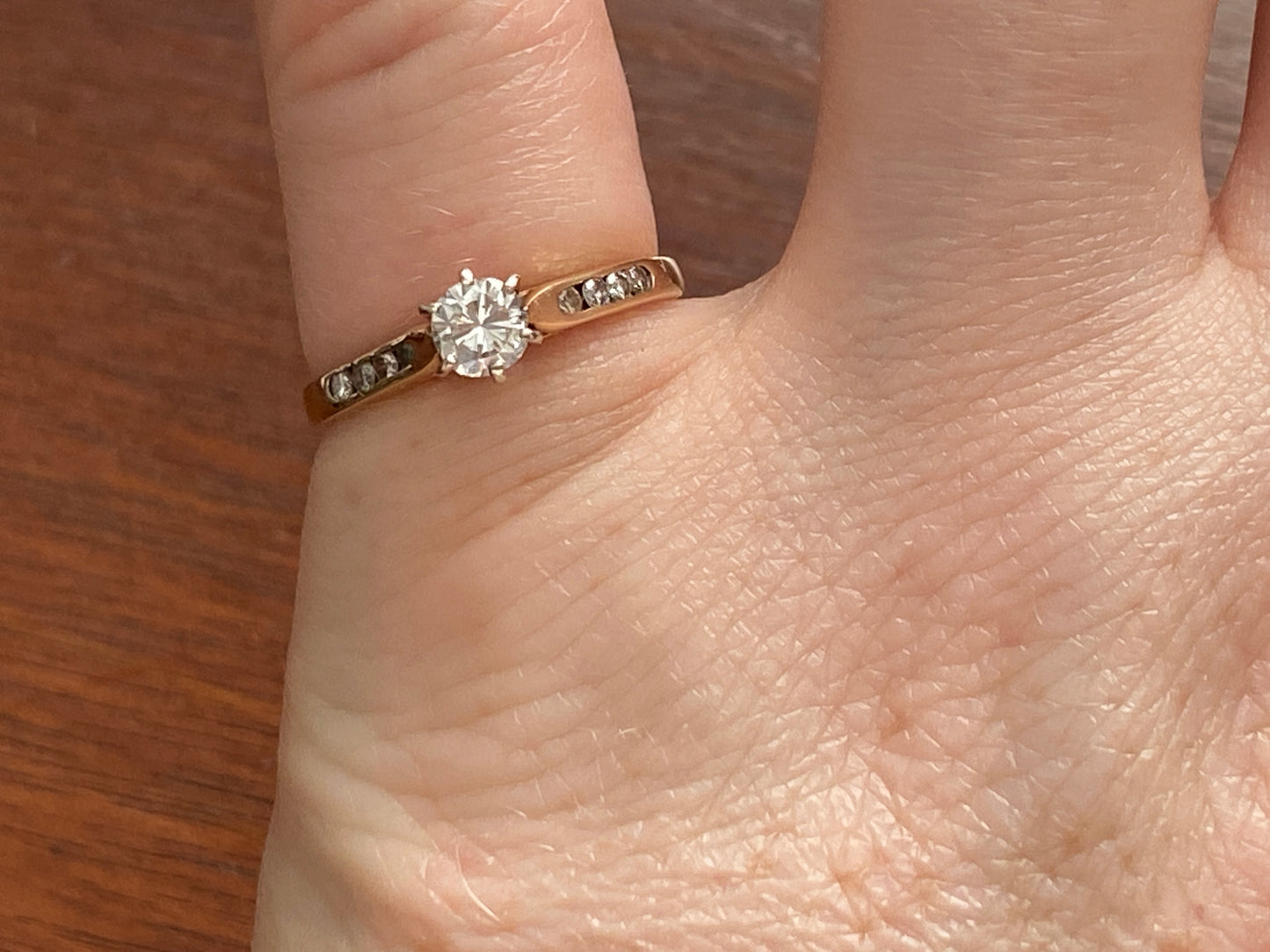 14k Yellow Gold .40ctw Round Diamond Engagement Ring Sz 6