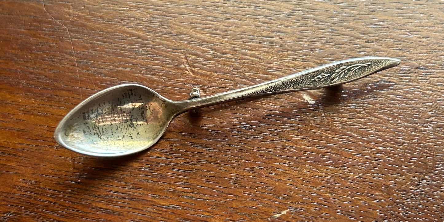 Vintage Sterling Silver 925 Spoon Teaspoon Brooch Pin