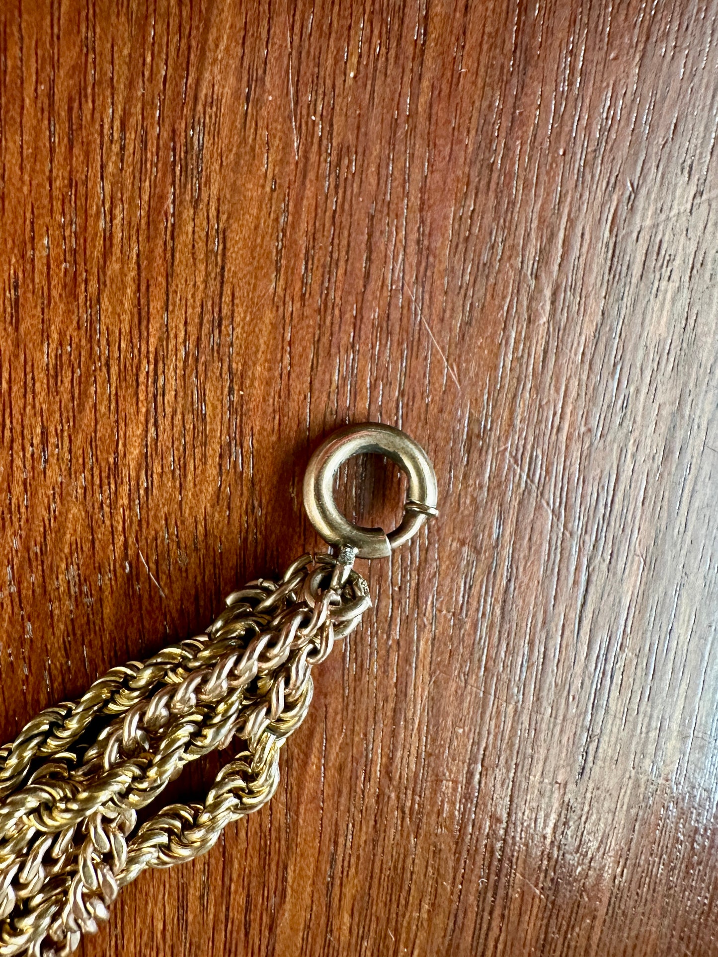 Vintage Antique Gold Tone Multistrand Chain Link Bracelet