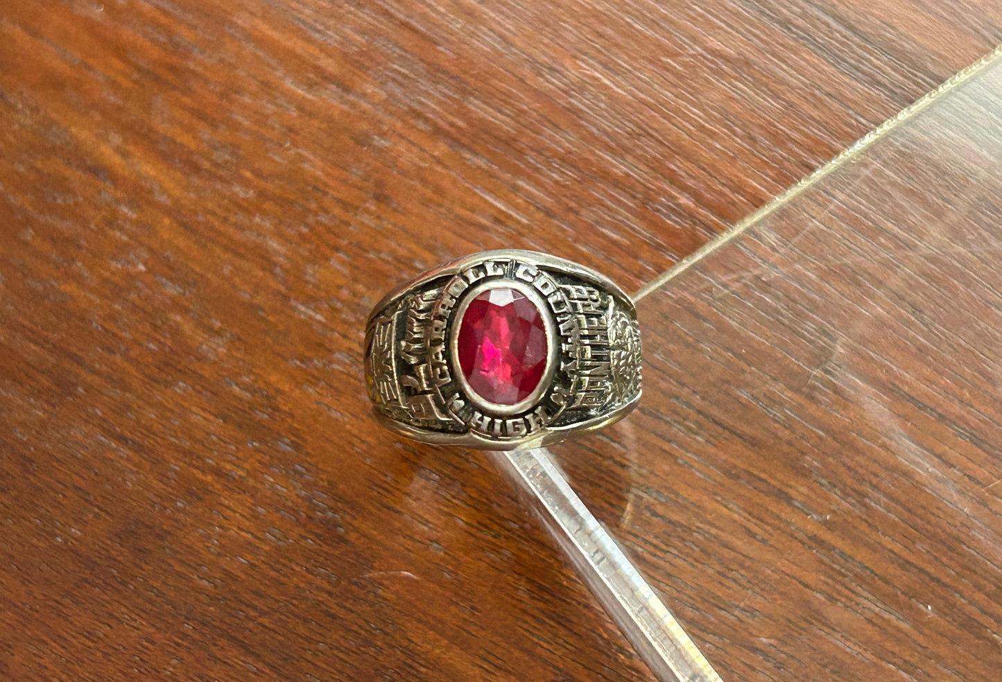 10k White Gold Designer AC Class School Highscool Ring Carroll County Ky 1978