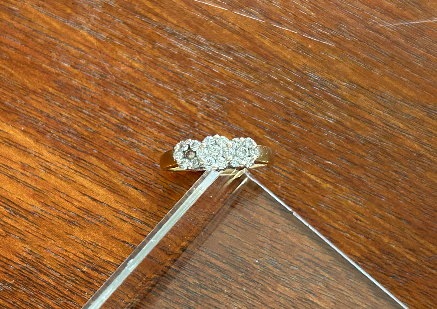 Vintage 14k Yellow Gold .40ctw Diamond Cluster Ring Sz 5.5