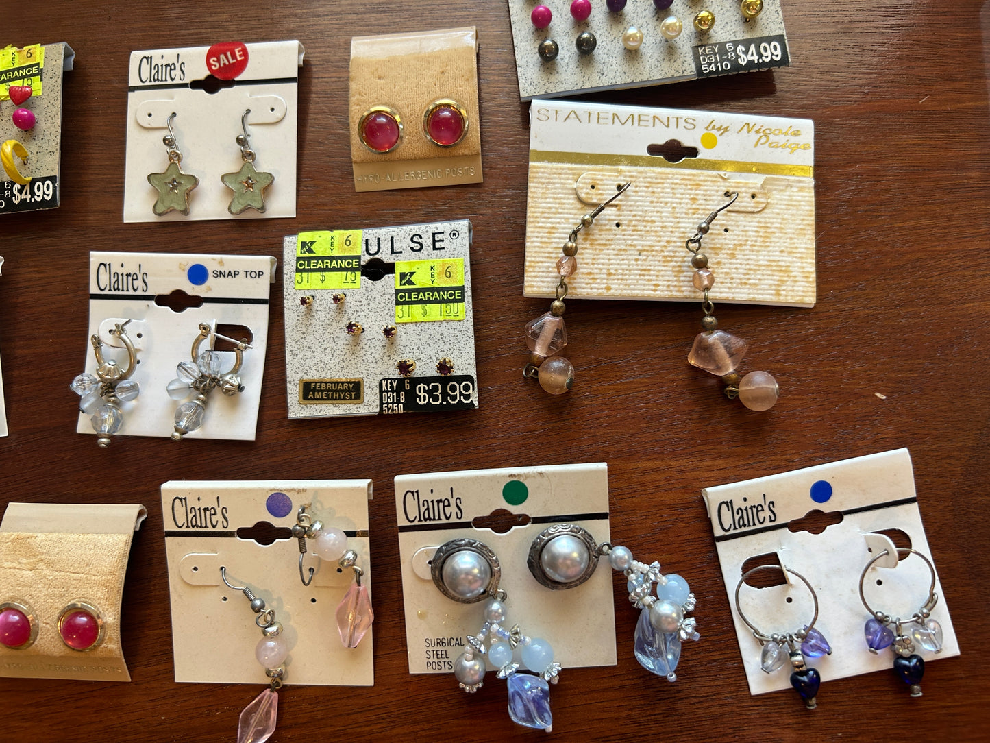 Vintage to Now Pierced Stud Earring Lot Clairs Cute Cabochon