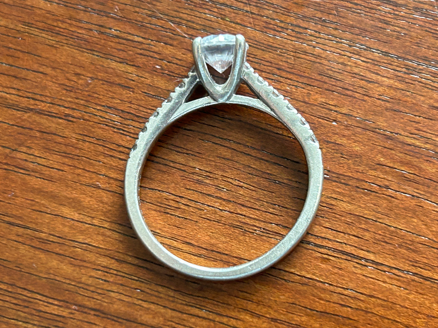 Sterling Silver 925 Cubic Zirconia CZ Ring Sz 6.75 Engagement Signed EC