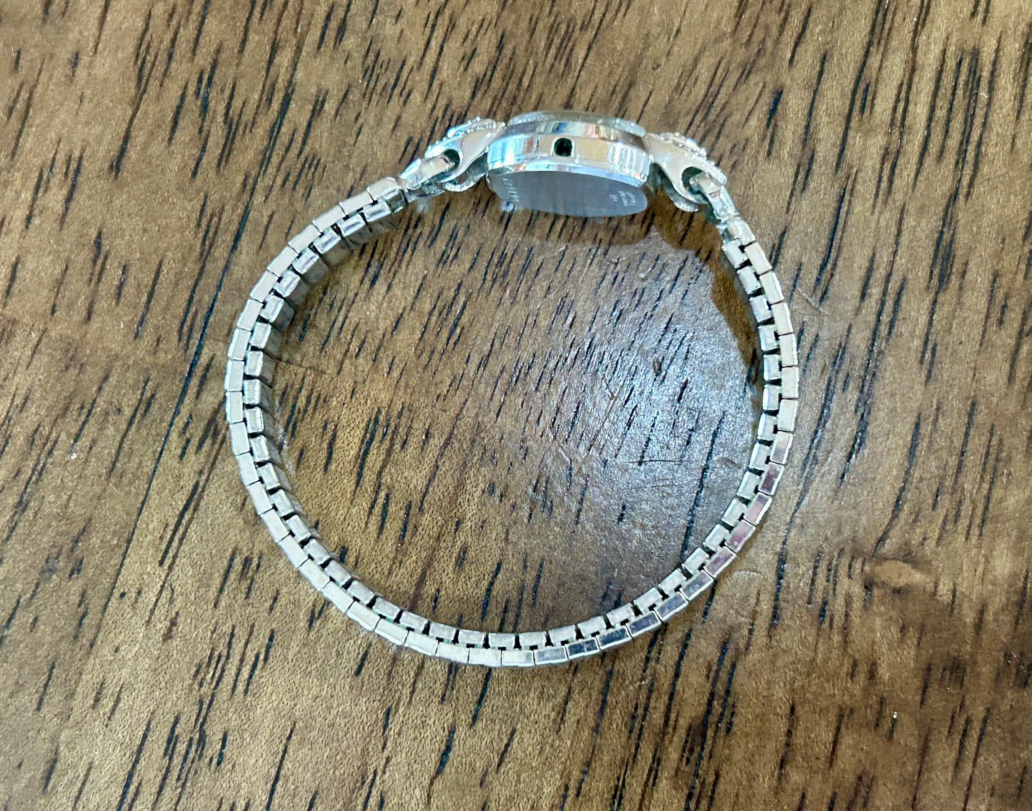 Vintage Antique 14k White Gold Diamond Women's Bulova Wristwatch Manual Wind