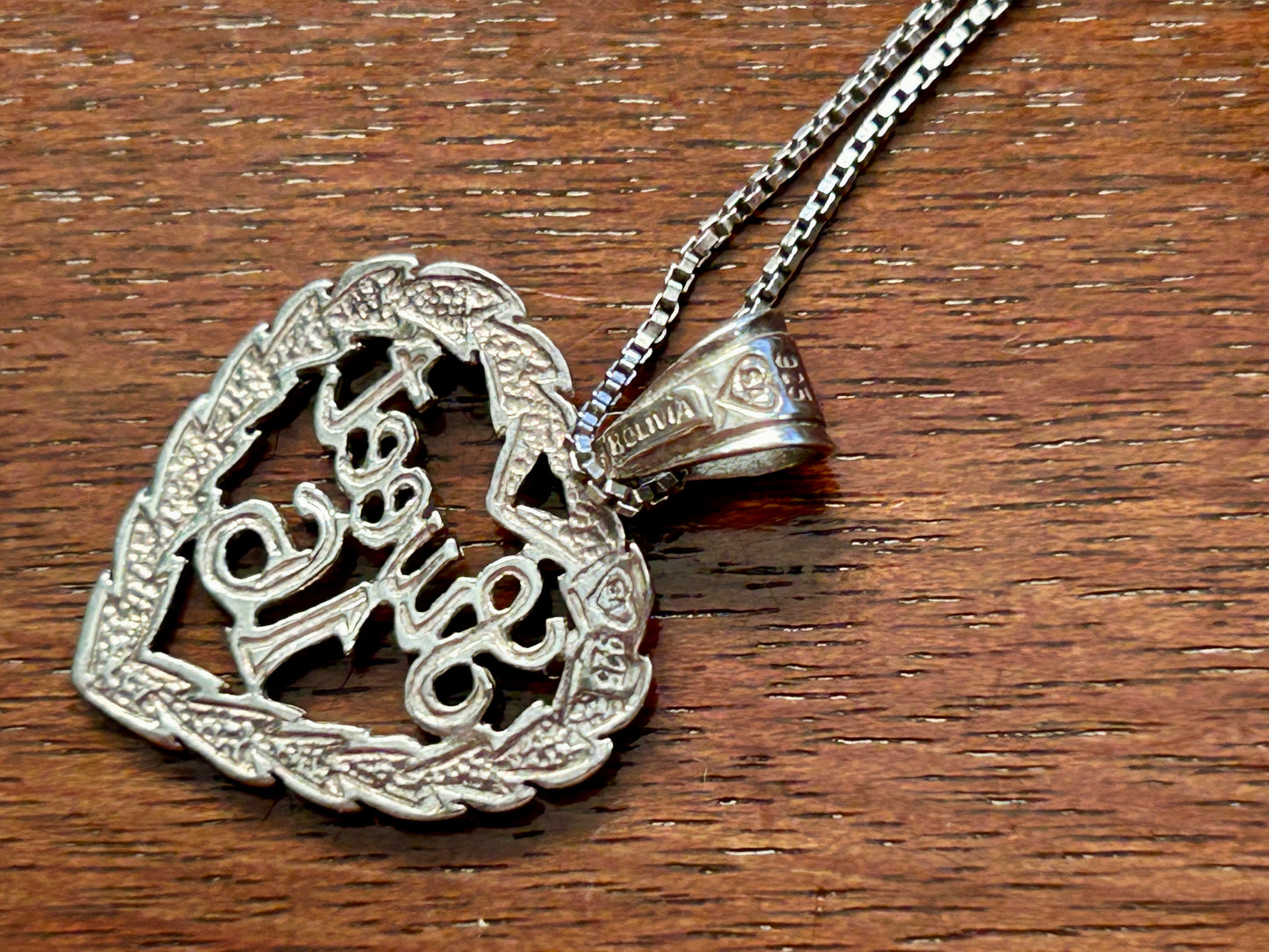 Sterling Silver 925 Heart Shaped Sweet Sixteen Pendant Necklace Box Chain