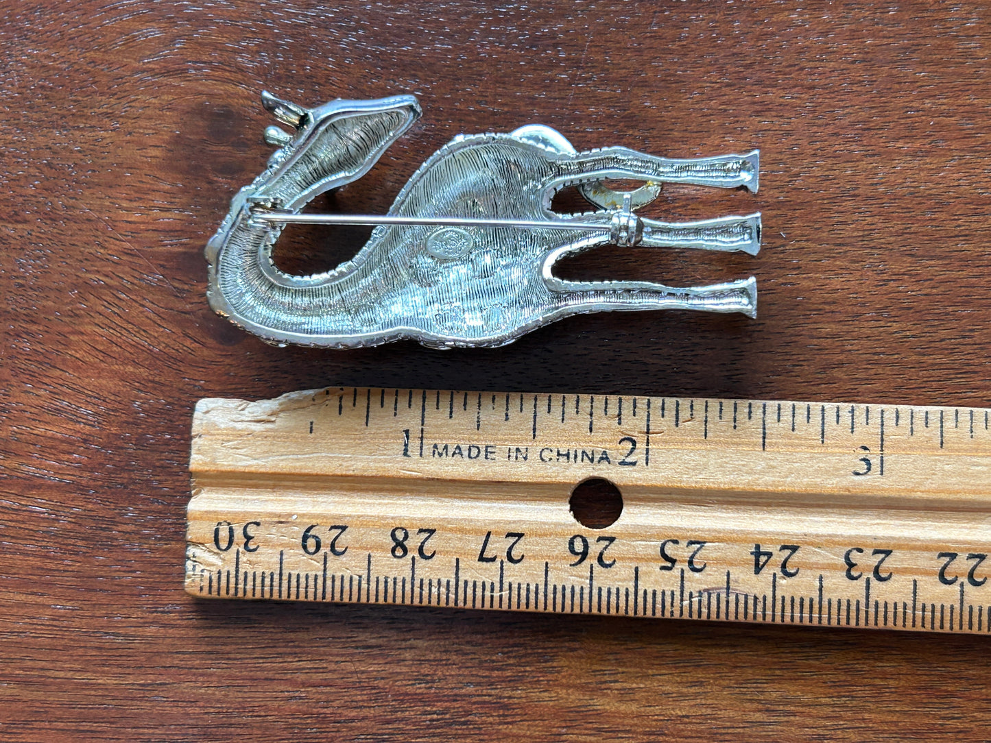 Vintage Premier Designs Giraffe Silver Tone Large Brooch Pin