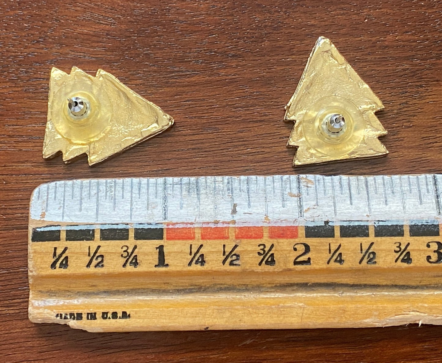Vintage Gold Tone 80's Modern Purple Pink Blue Enamel Pierced Earrings