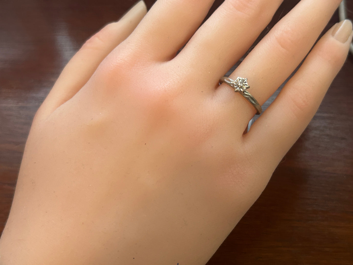 Vintage 14k Yellow White Gold Diamond Engagement Ring Sz 6.25 Signed Keepsake