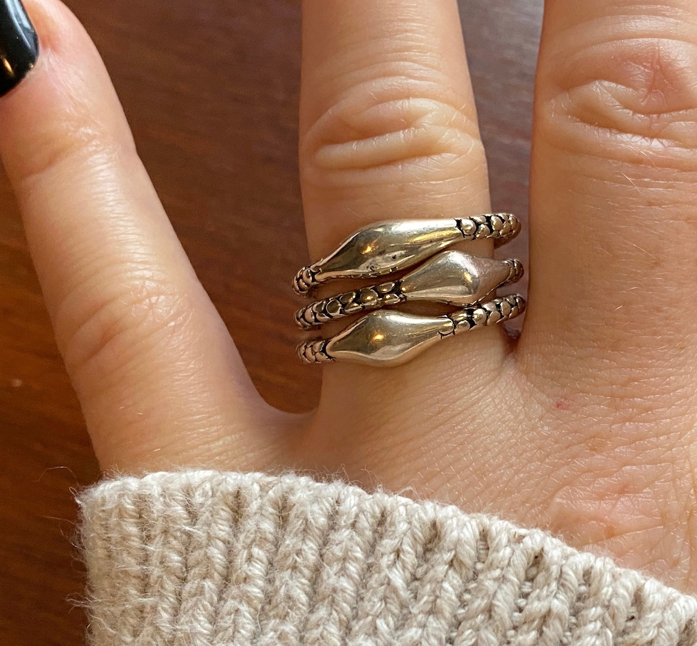 Designer Michael Dawkins Sterling Silver 925 Modern Stacking Band Ring Sz 9