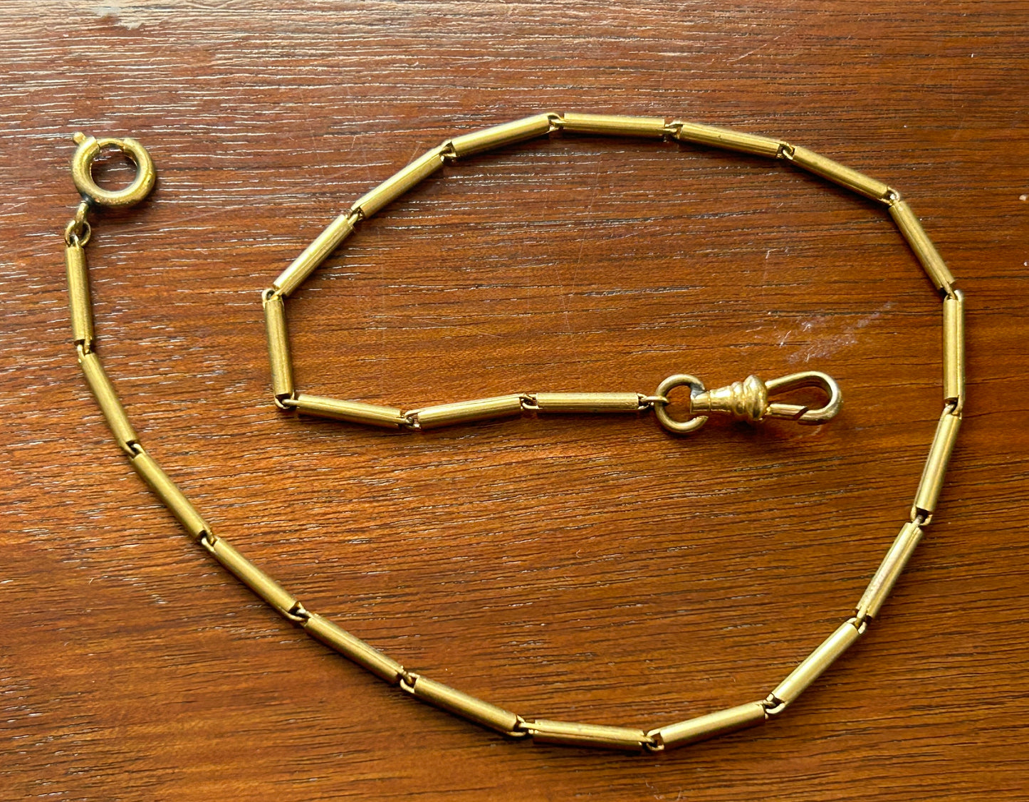 Vintage Antique Gold Tone Pocket Watch Chain Fob Clip
