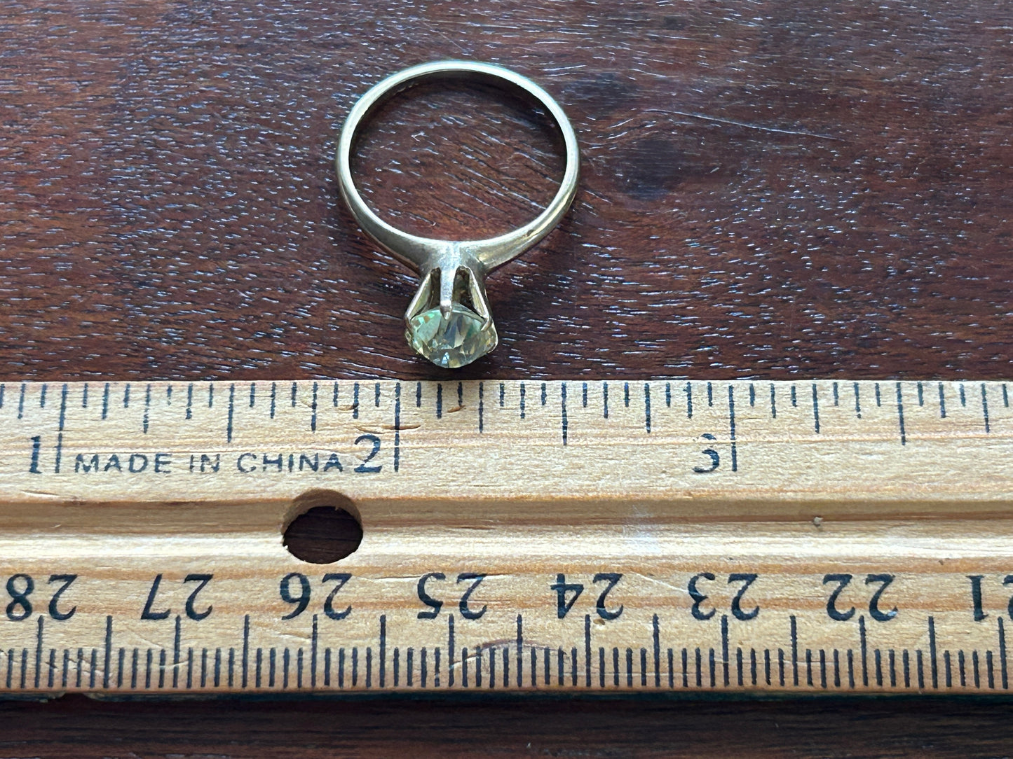 Vintage 10k Yellow Gold Yellow Stone Solitaire Ring Sz 7
