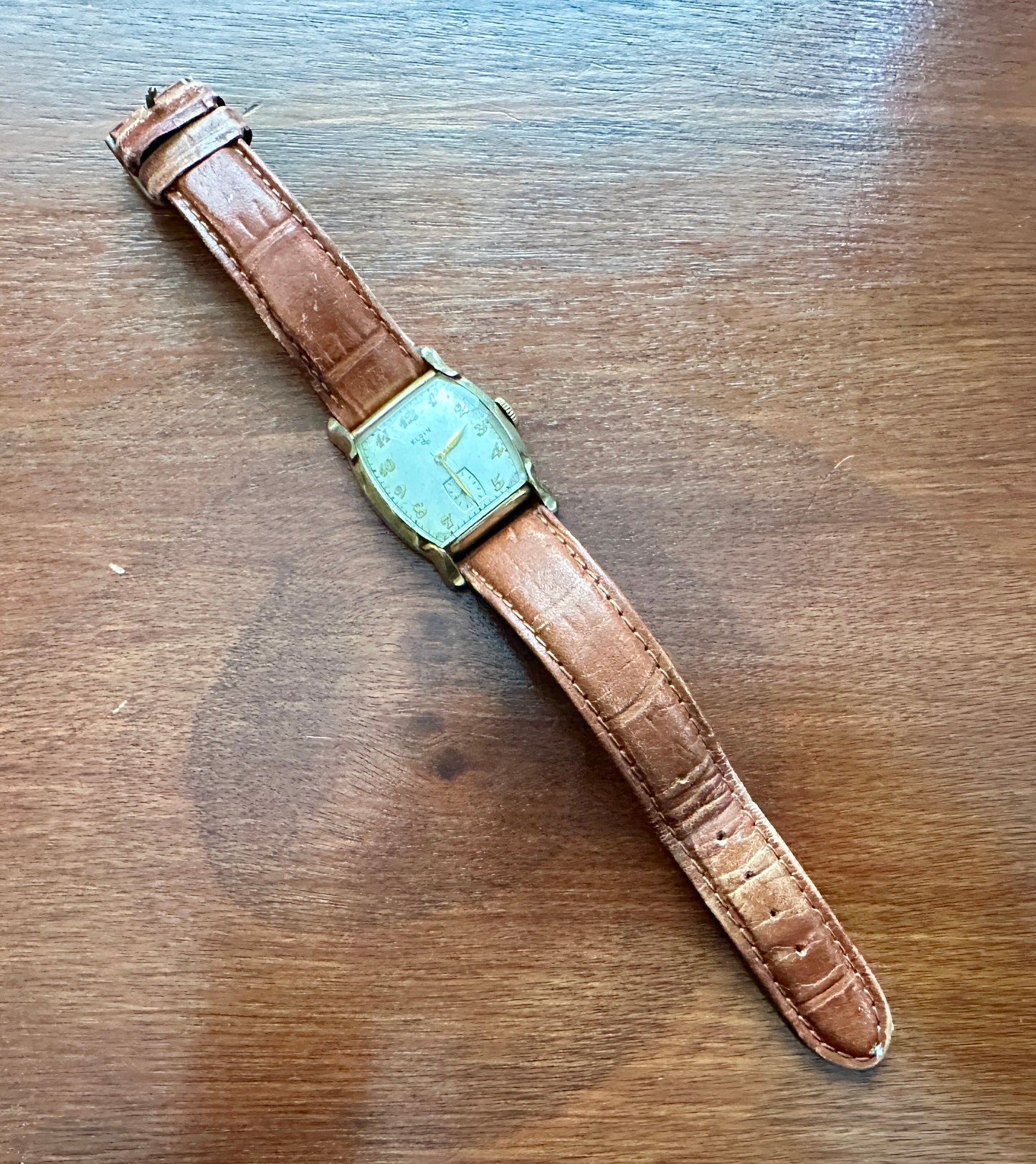 Vintage Mens 10k Yellow Rolled Gold Elgin Wristwatch Watch 17j