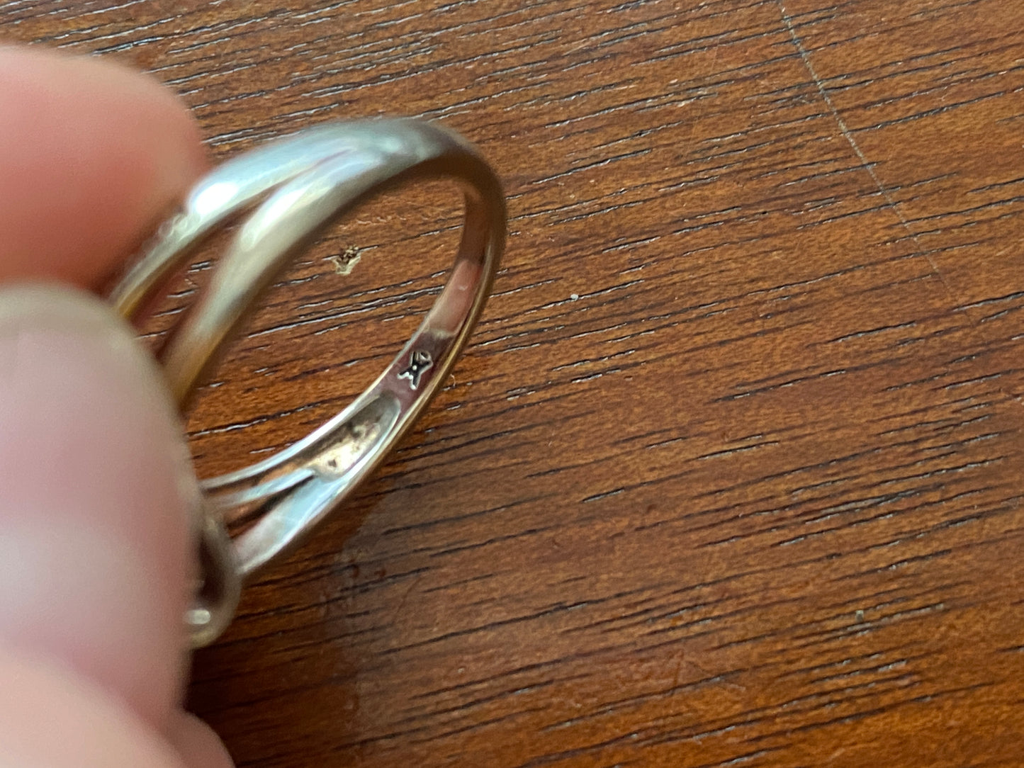 Sterling Silver 925 Diamond Bypass Style Ring Sz 7