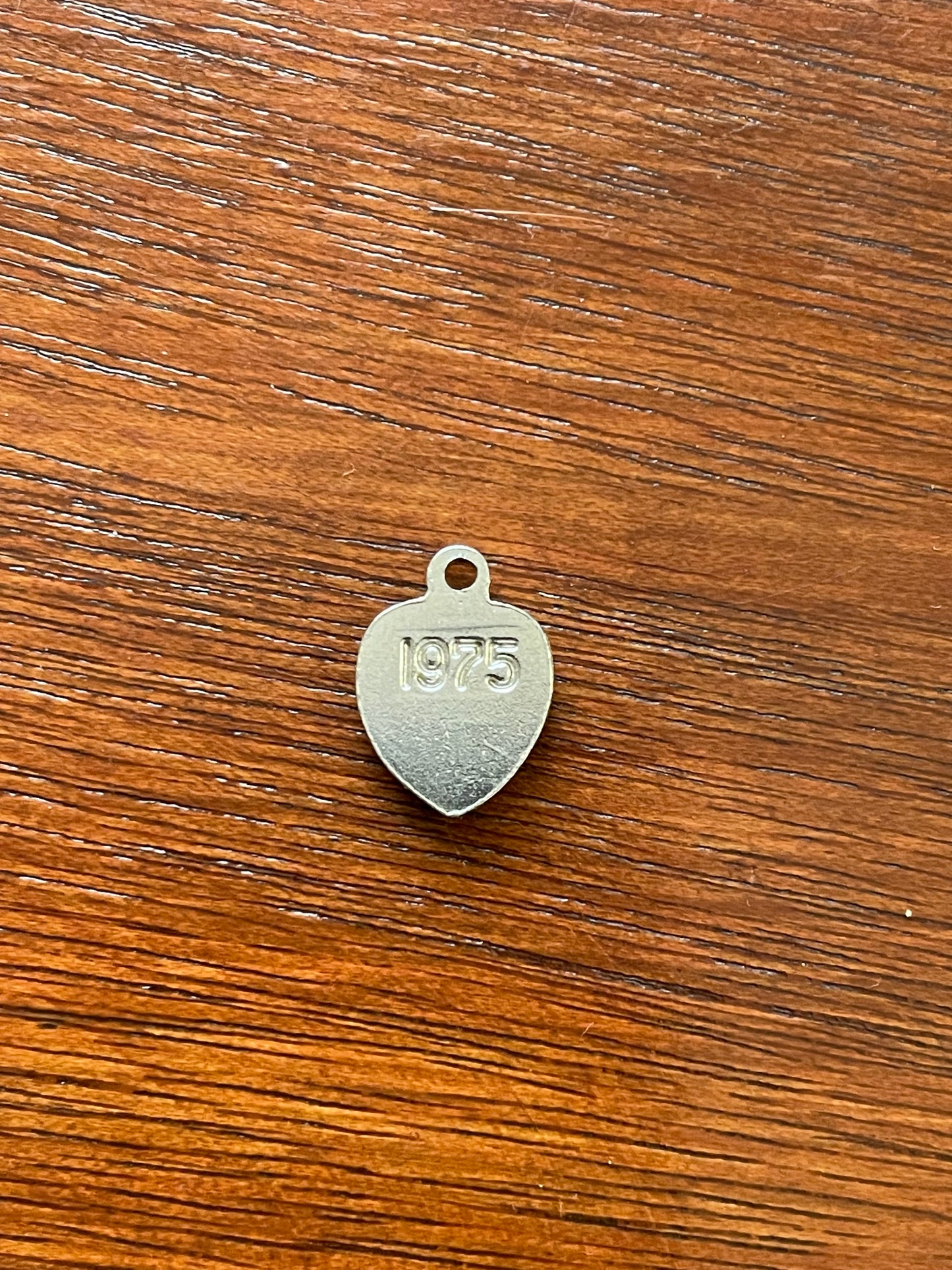 1975 Vintage Silver Tone Heart Charm Beta Sigma Phi Fraternity Sorority