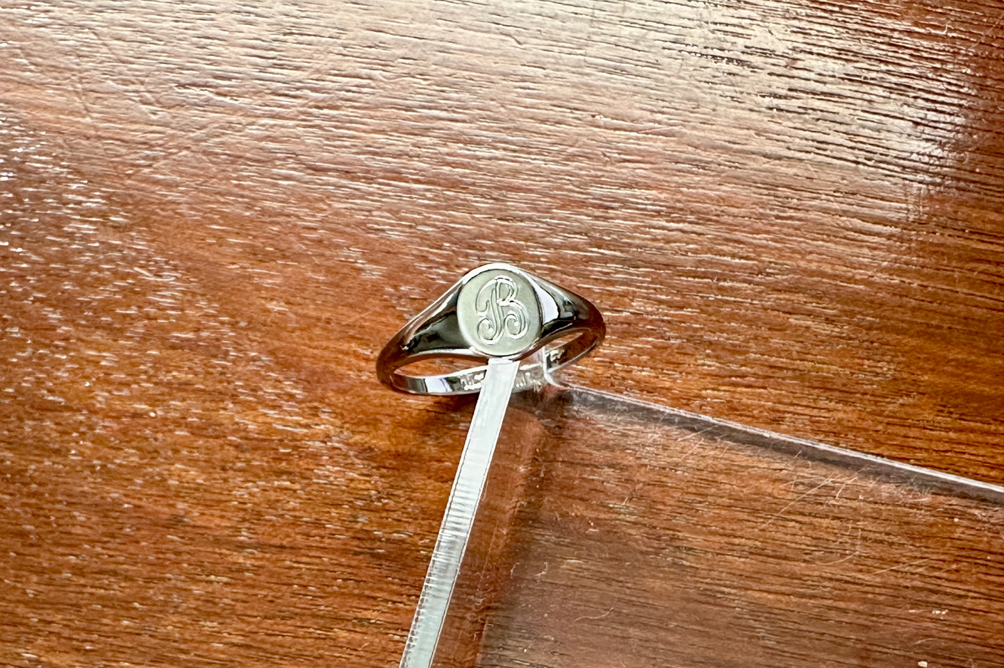 Vintage Signed Espo Sterling Silver 925 Monogram Letter Signet Ring B Sz 6