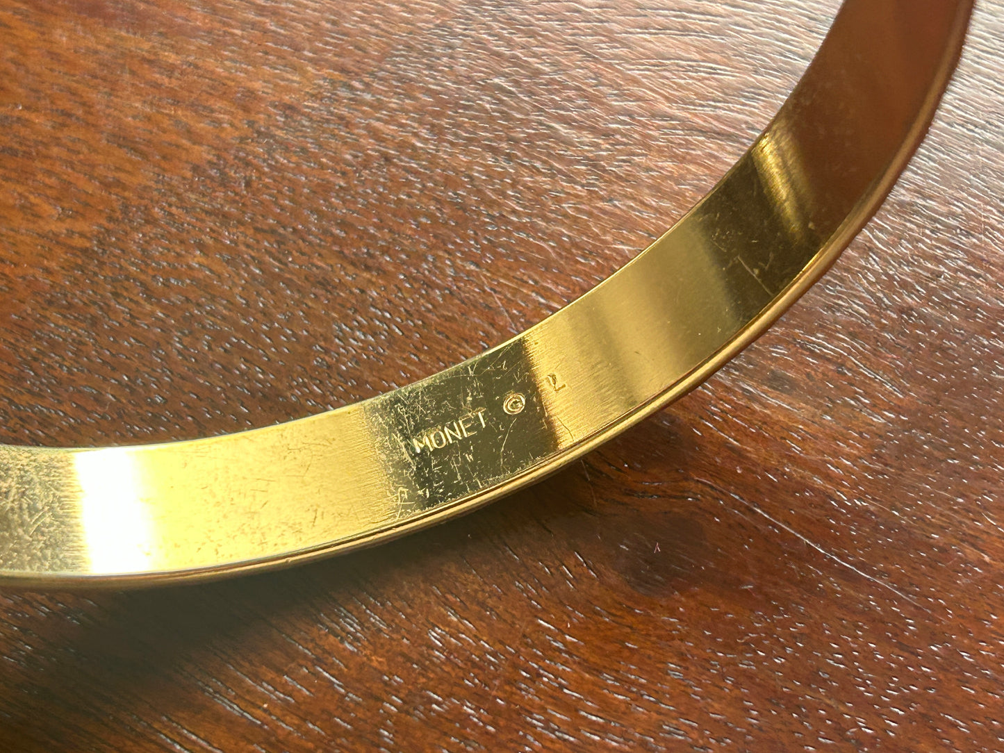 Vintage Monet Gold Tone Starburst Bangle Bracelet
