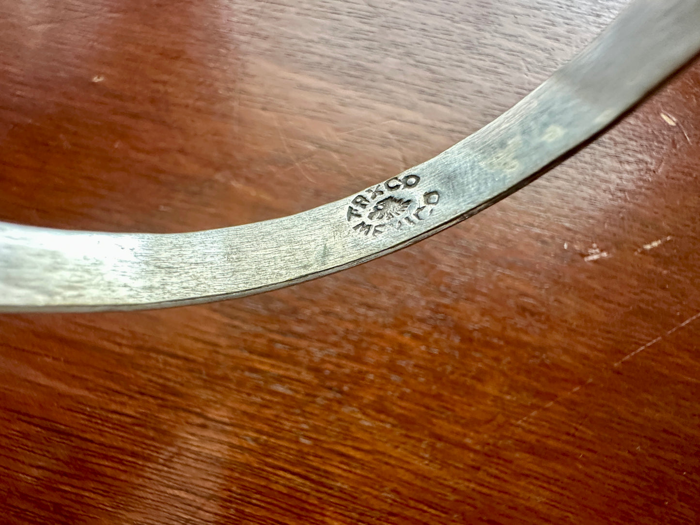 Vintage Sterling Silver 925 Signed Taxco Floral Pattern Bangle Bracelet