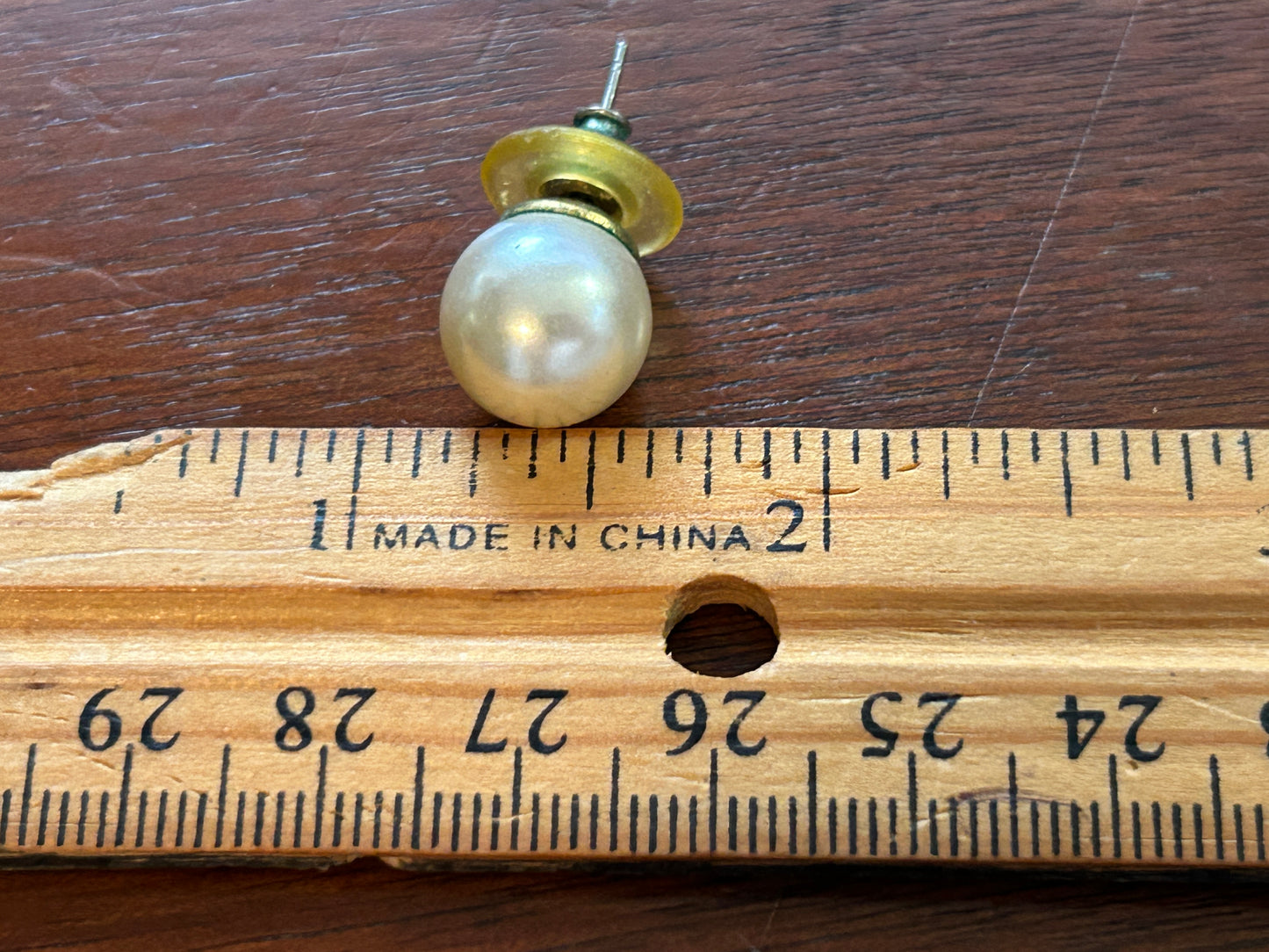 Vintage 12mm Faux Pearl Stud Earrings