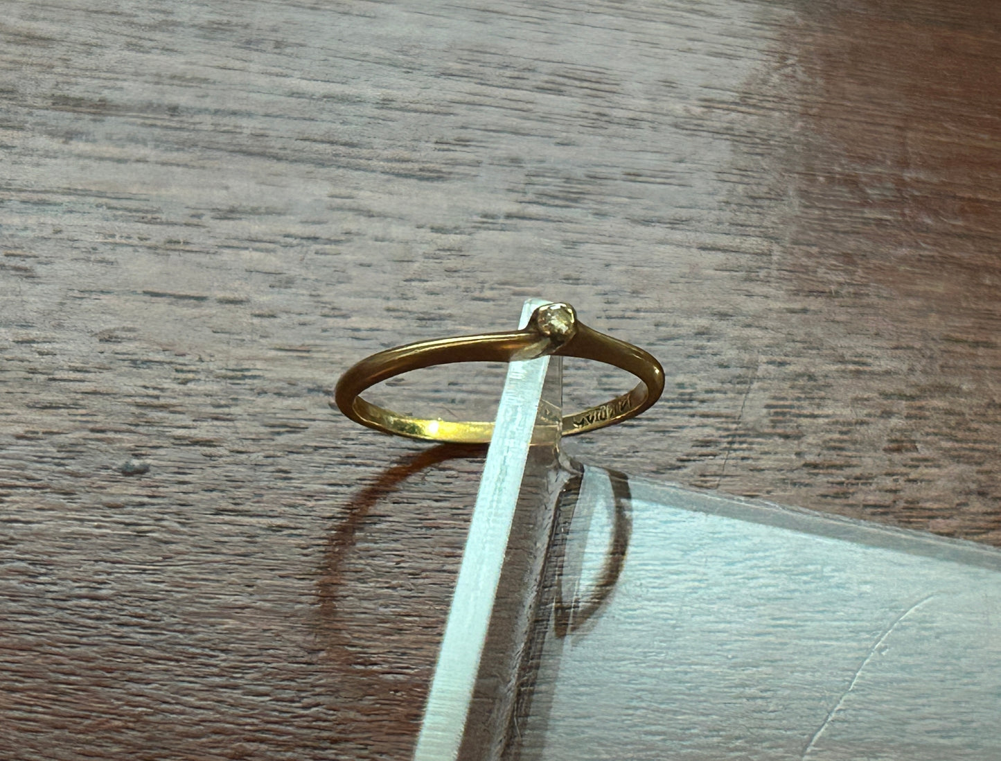 Cute Modern Style 14k Yellow Gold Diamond Ring Sz 6.75