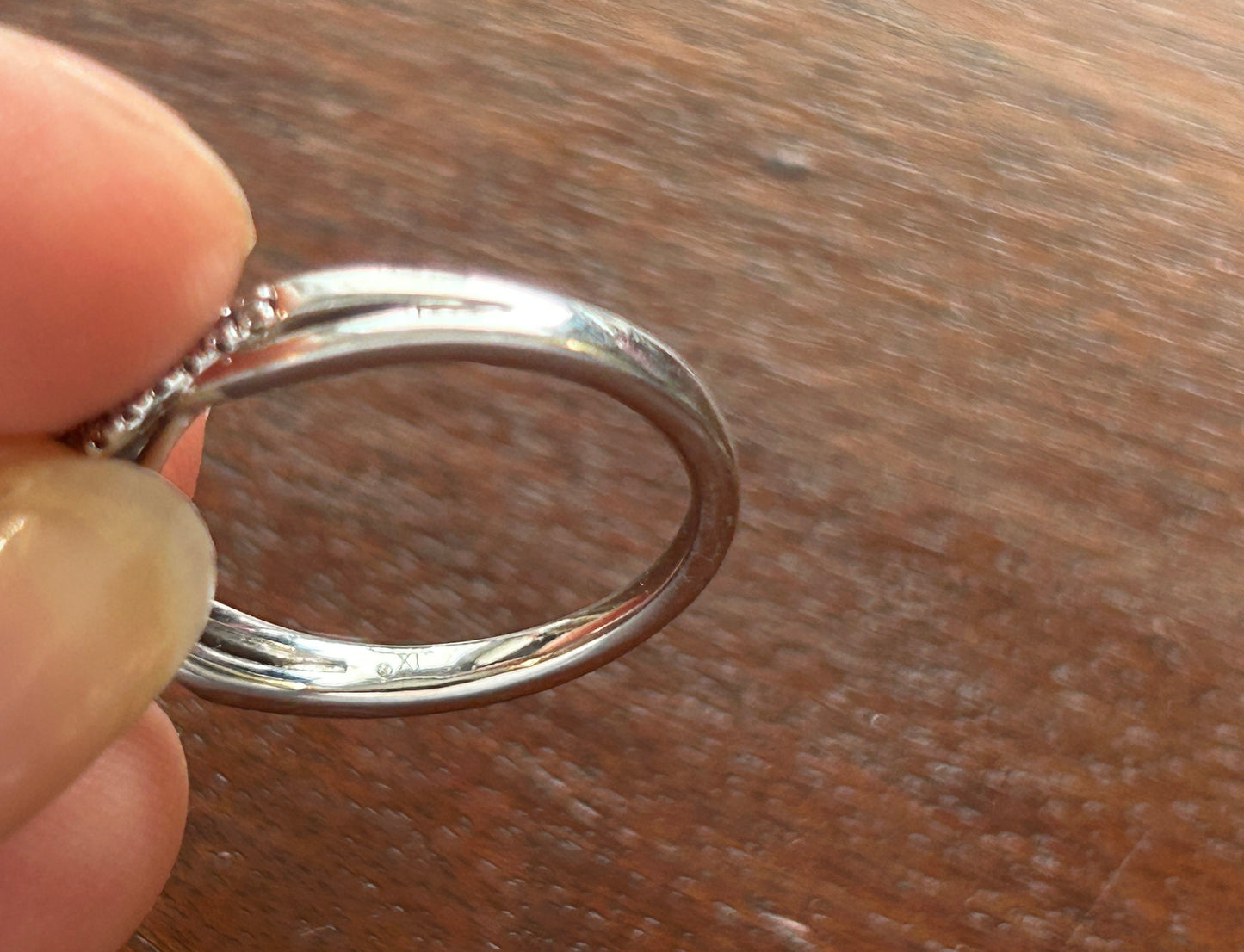 10k White Gold .25ctw Diamond Engagement Ring Sz 6.75 Signed JX