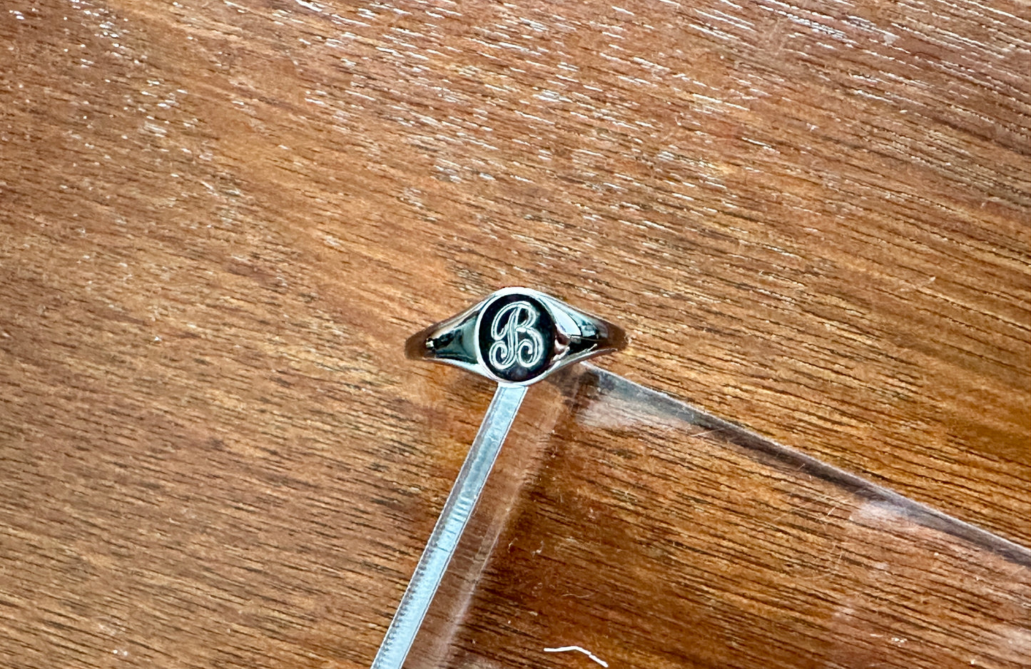 Vintage Signed Espo Sterling Silver 925 Monogram Letter Signet Ring B Sz 6