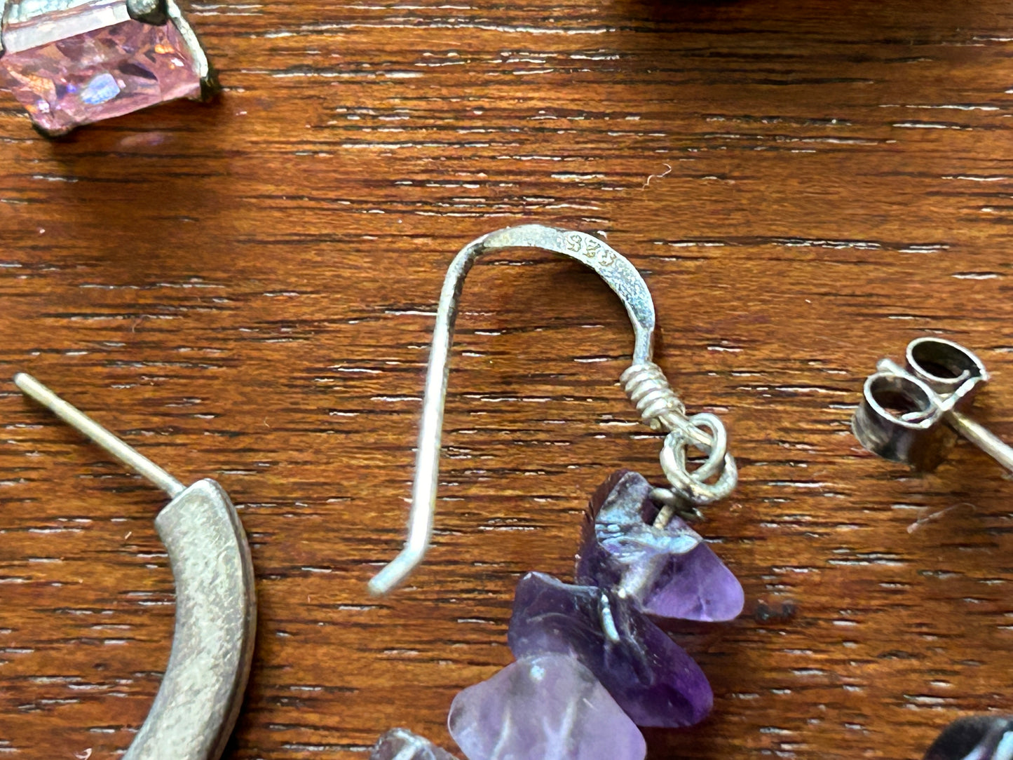 Sterling Silver 925 & Silver Tone Charm Single Earring Pendant LOT