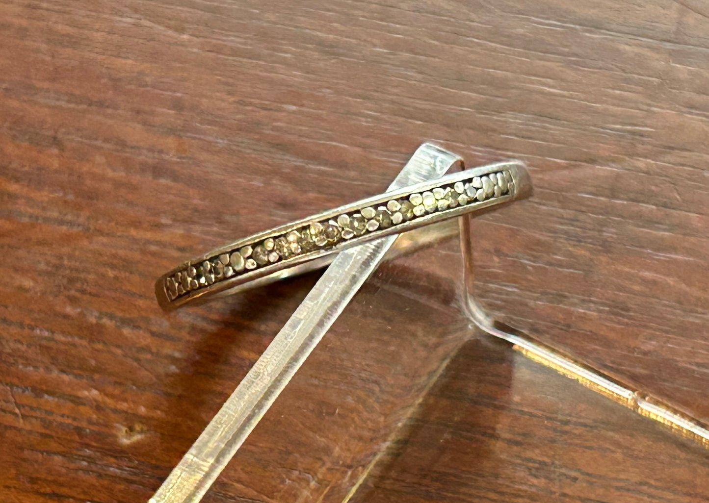 Sterling Silver 925 Diamond Accent Wedding Band Ring Sz 8