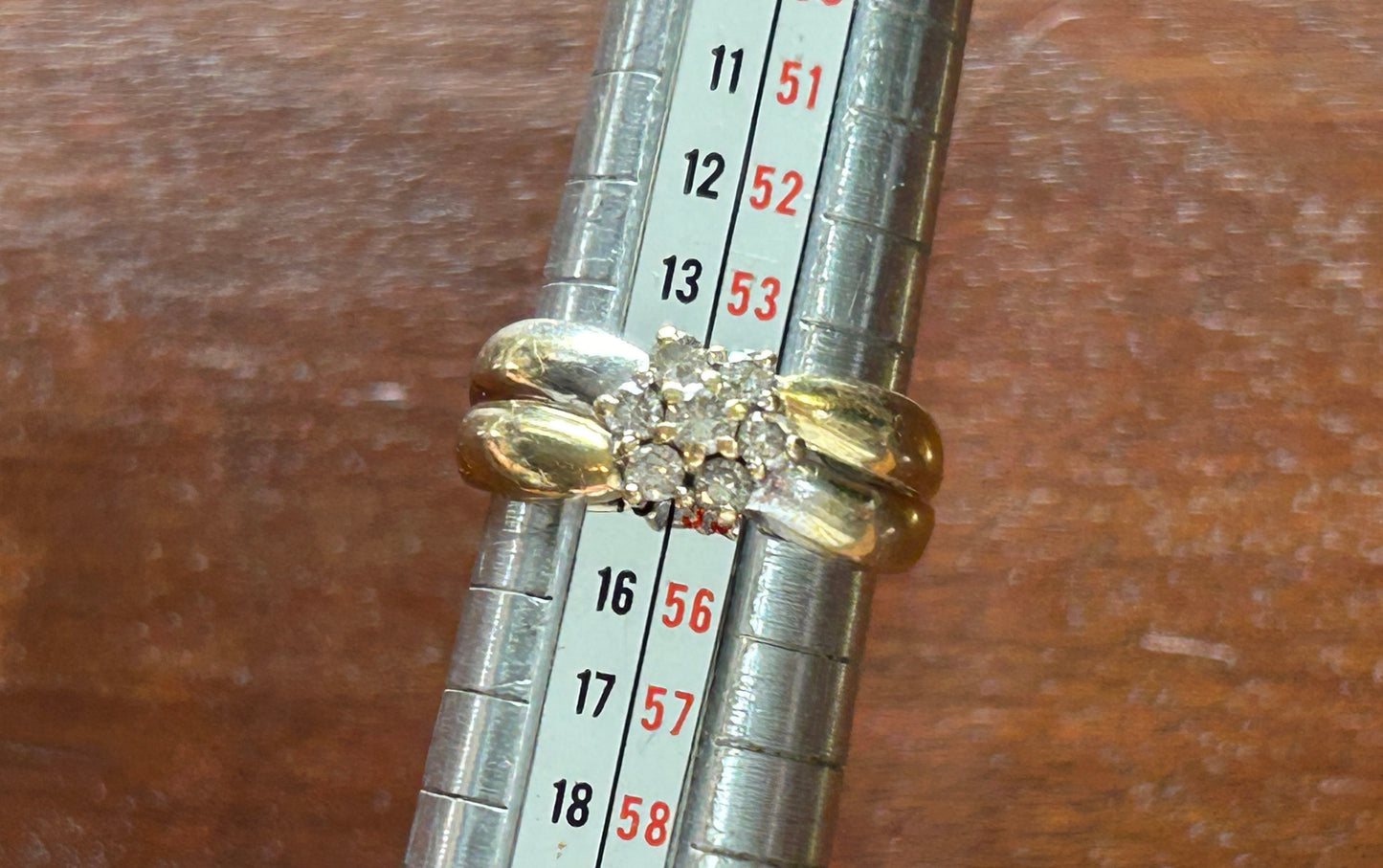 Vintage Signed FTH 14k Yellow Gold .50ctw Diamond Cluster Ring Sz 6.75