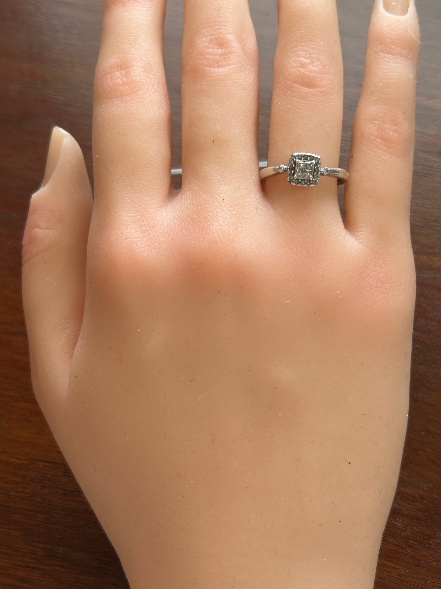 Sterling Silver 925 1.4tw Diamond Ring Sz 7
