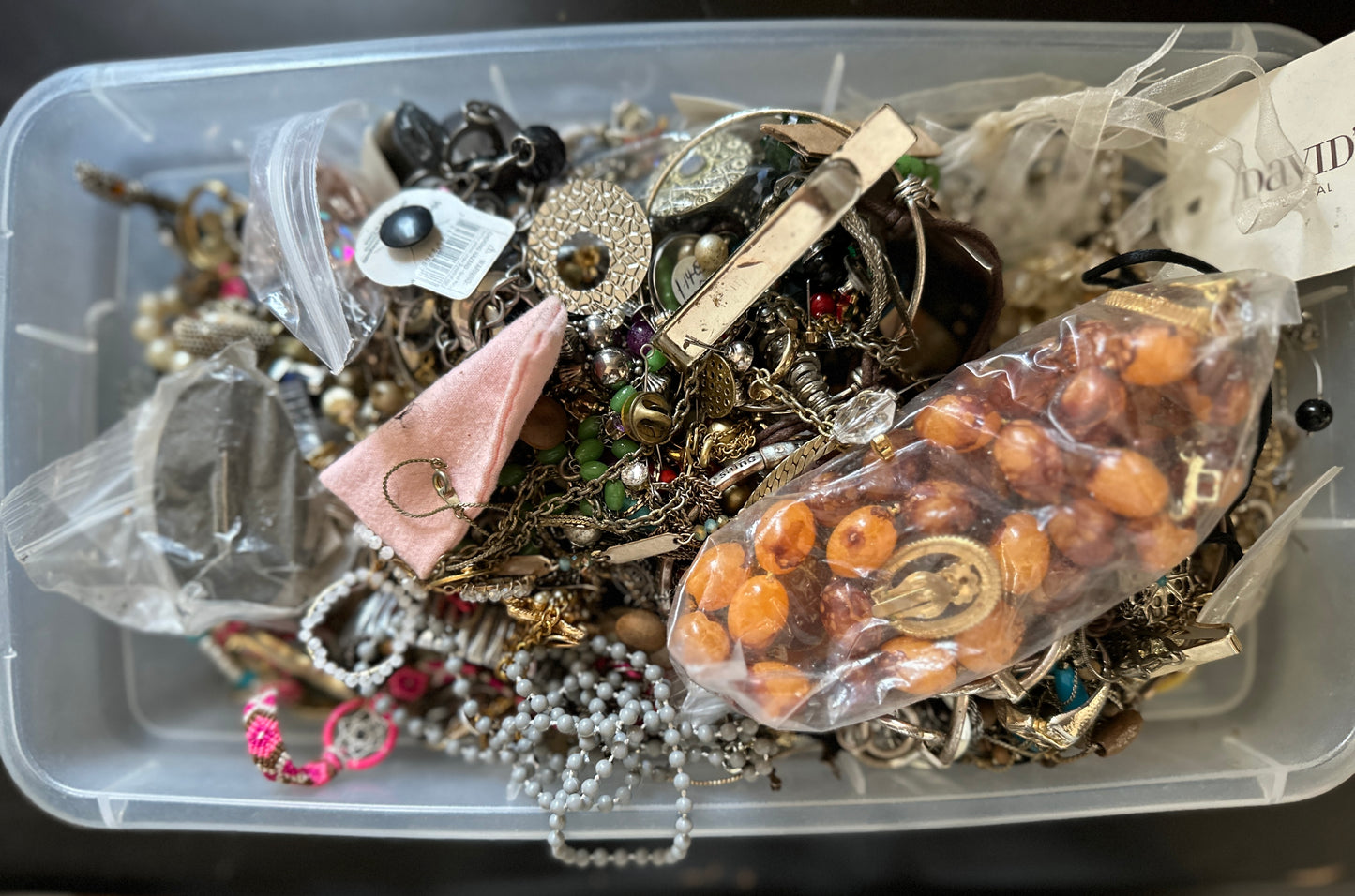 Vintage to Now Jewelry Craft Lot Beads Rhinestone Harvest Chains Repair 7.6lbs