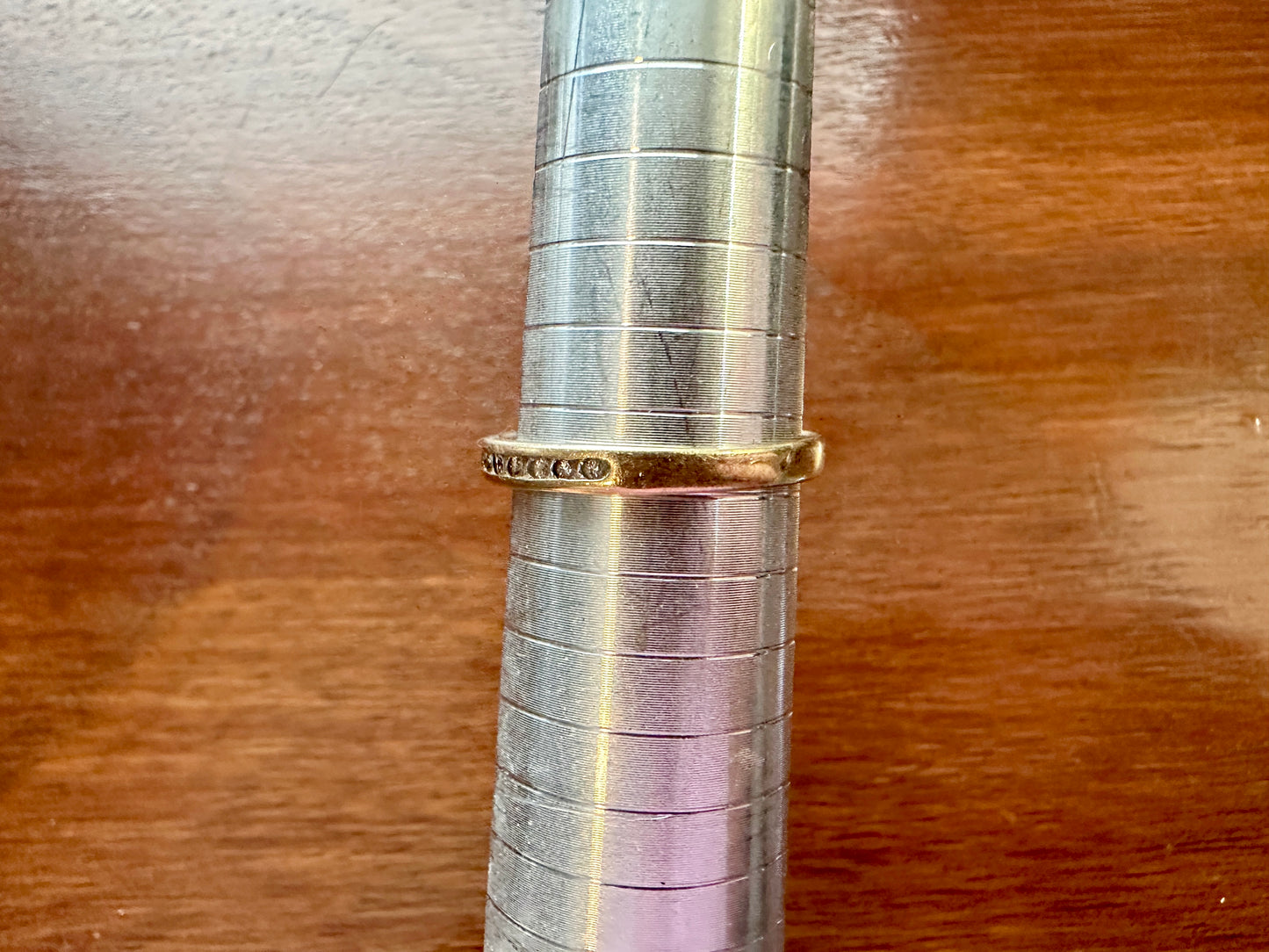 Mens 10k Yellow Gold Channel Set Diamond Wedding Band Ring Sz 9.75