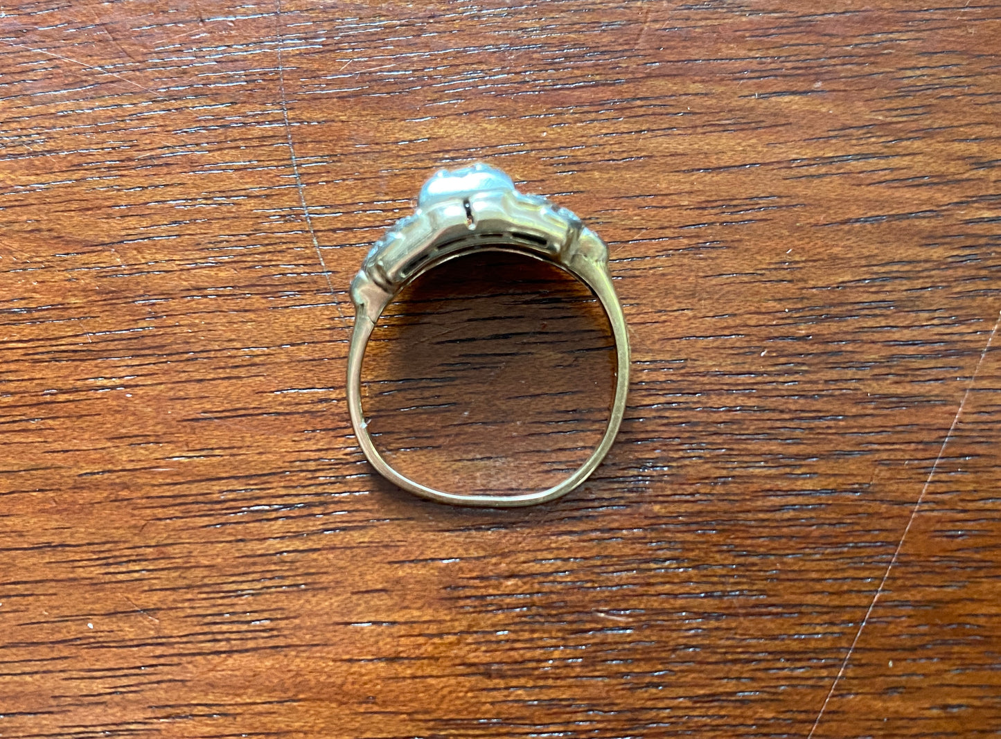 Vintage 10k Yellow Gold .25ctw Diamond Engagement Ring Sz 5.75
