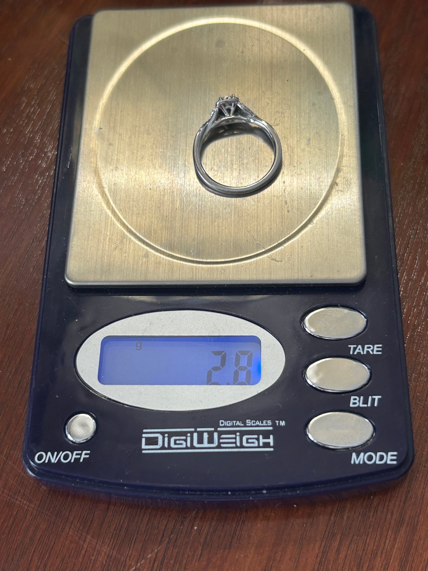 10k White Gold .25ctw Diamond Engagement Ring Sz 6.75 Signed JX