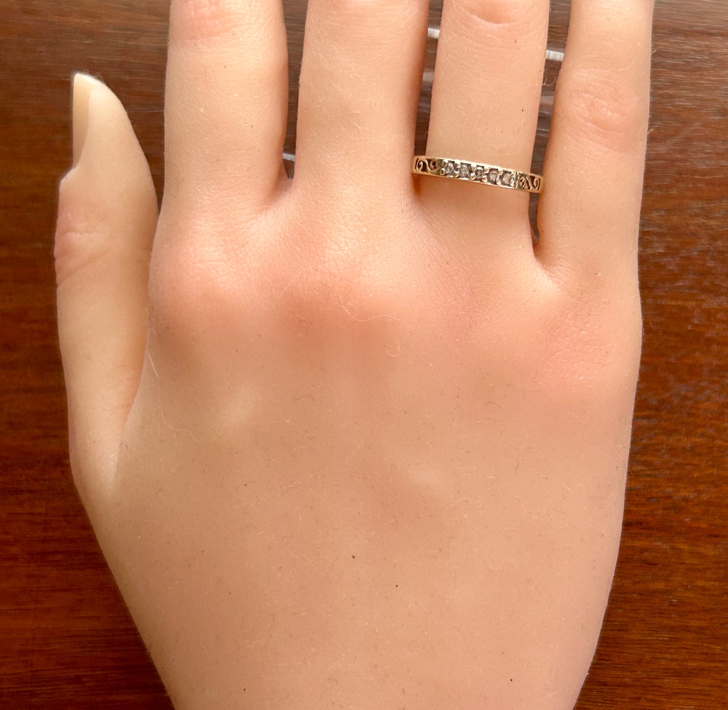10k Yellow Gold Diamond "I Love You" Band Ring Sz 6.75 Signed PSCO