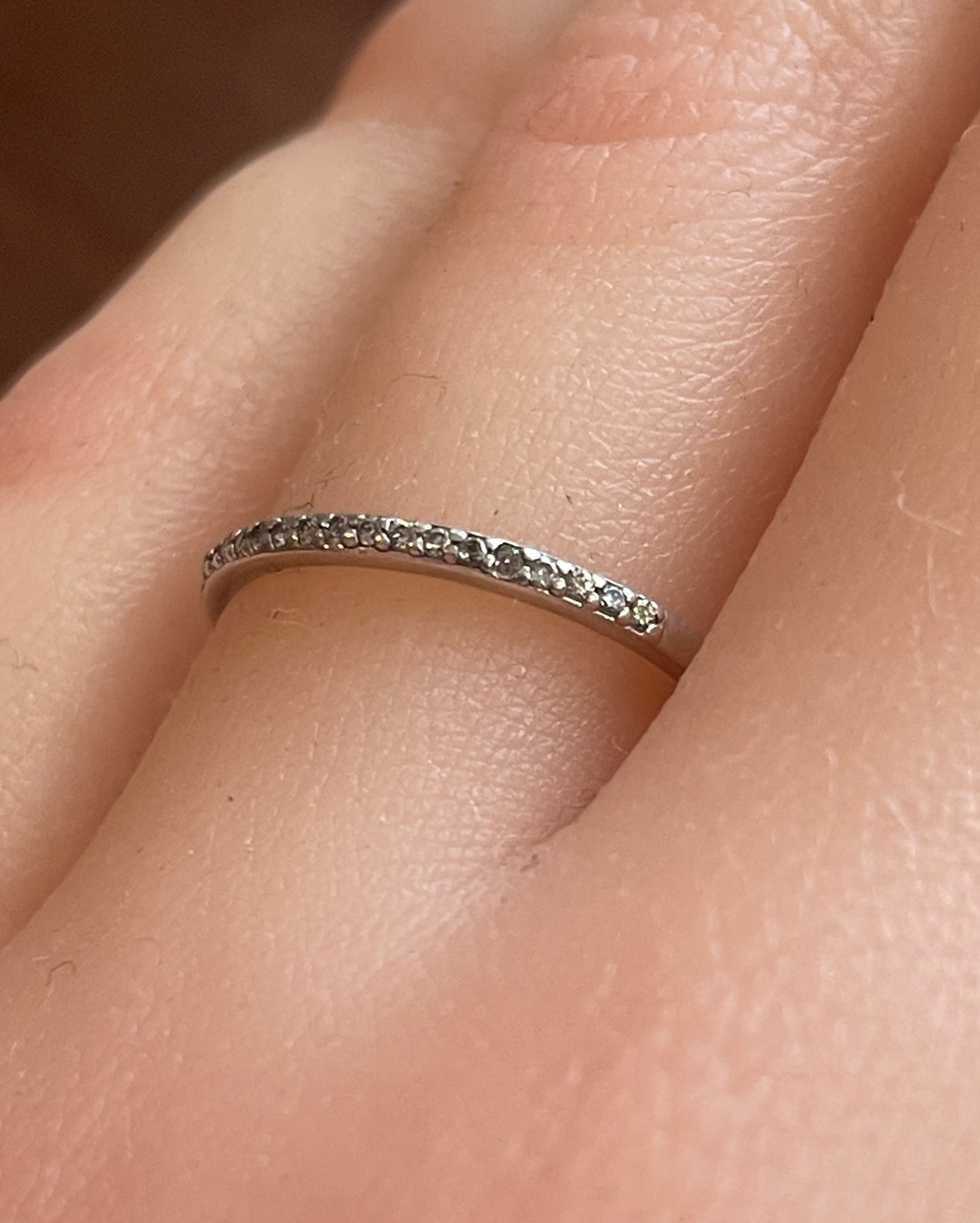 Sterling Silver 925 Cubic Zirconia Half Eternity Band Ring Sz 5.75