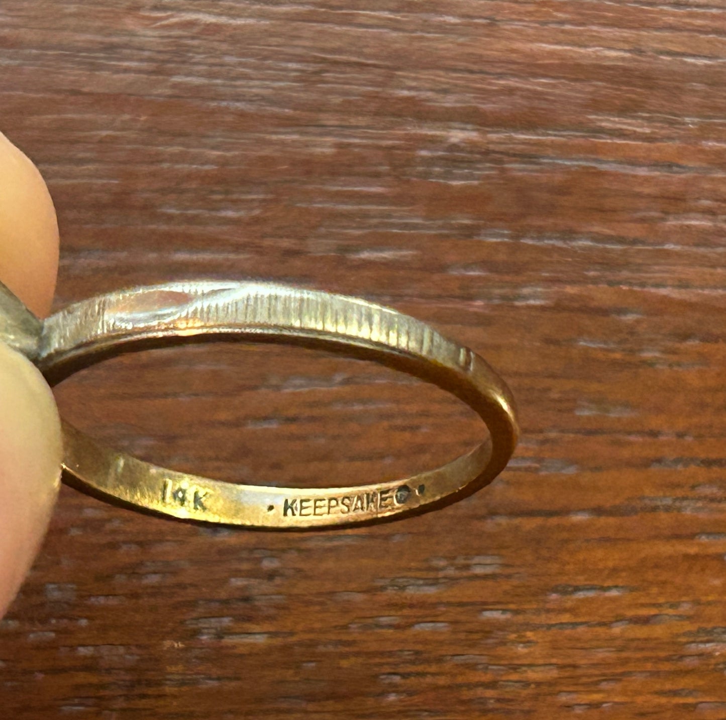 Vintage 14k Yellow White Gold Diamond Engagement Ring Sz 6.25 Signed Keepsake