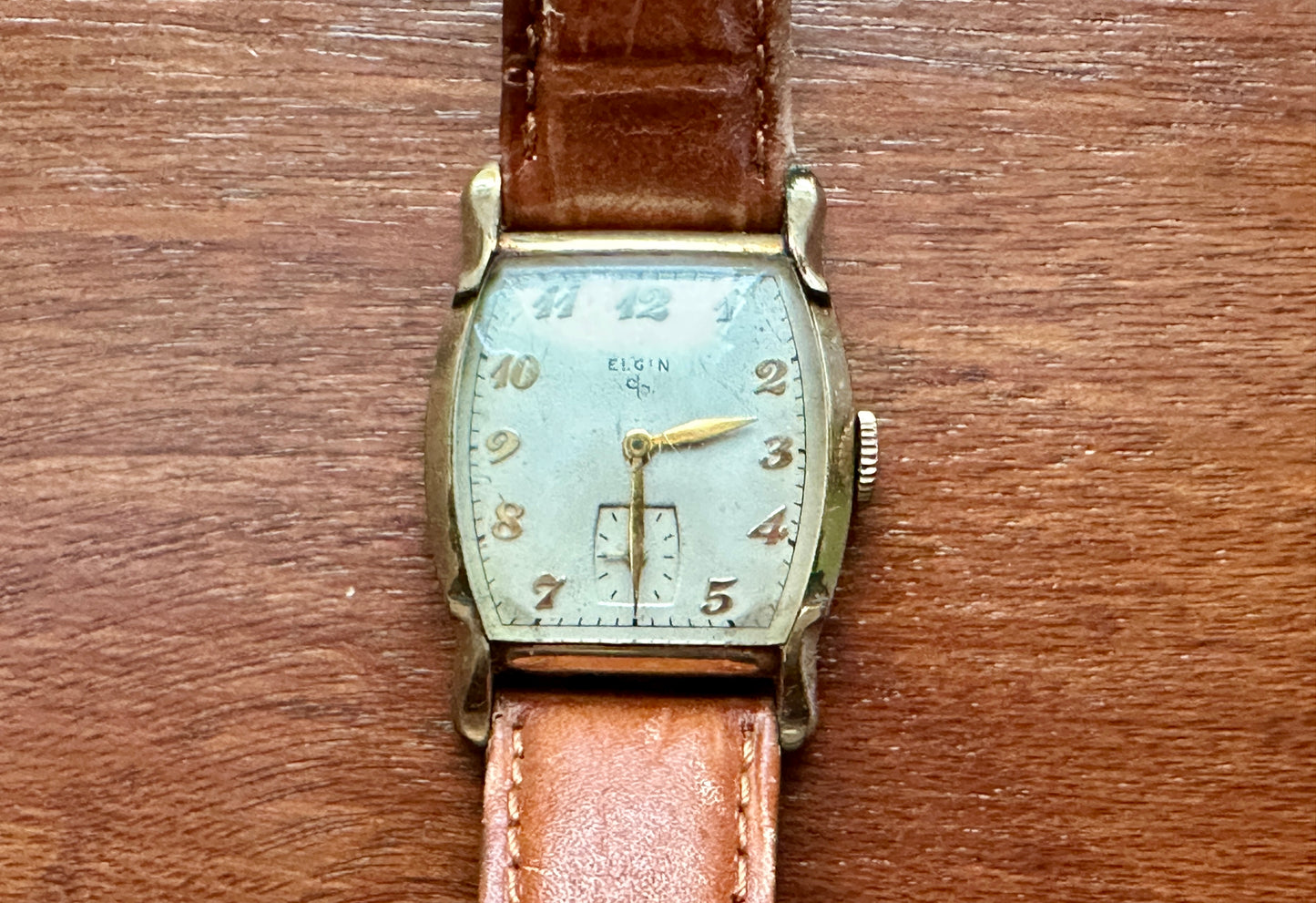 Vintage Mens 10k Yellow Rolled Gold Elgin Wristwatch Watch 17j