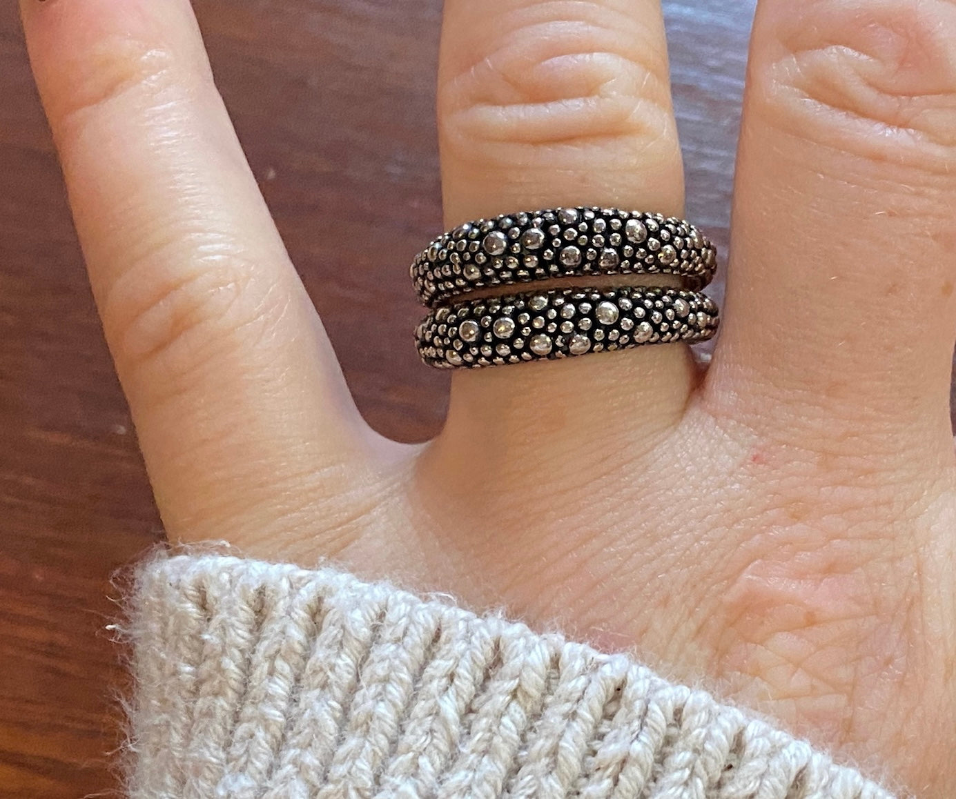 Michael Dawkins Sterling Silver 925 Modernist Ring Sz 9