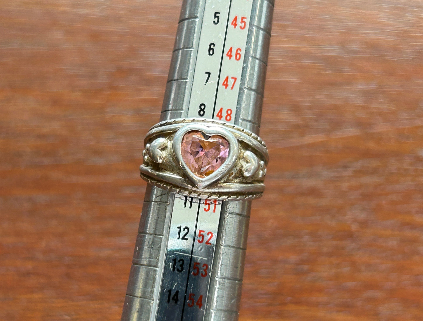 Sterling Silver 925 Heart Shaped CZ Cubic Zirconia Ring Sz 5