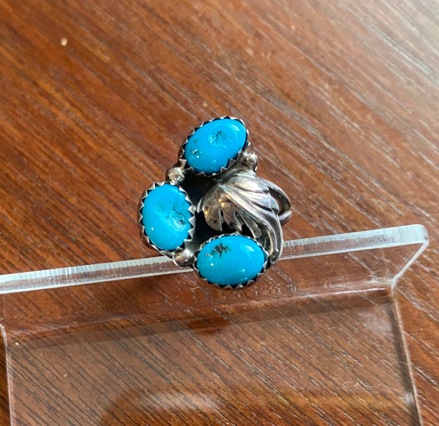 Vintage Old Pawn Sterling Silver 925 Turquoise Ring Sz 5