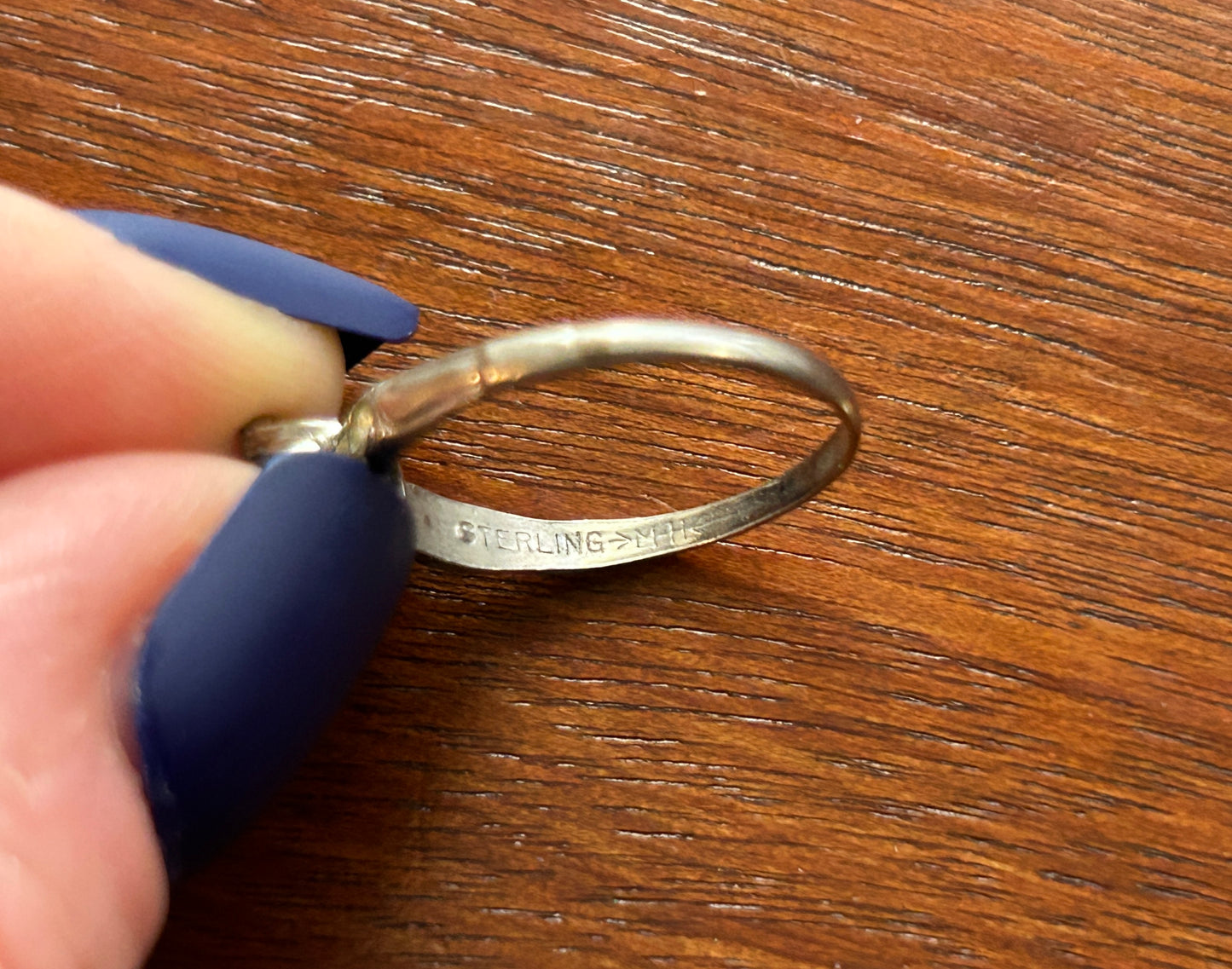 Vintage Sterling Silver 925 Glass Stone Ring Sz 7.5
