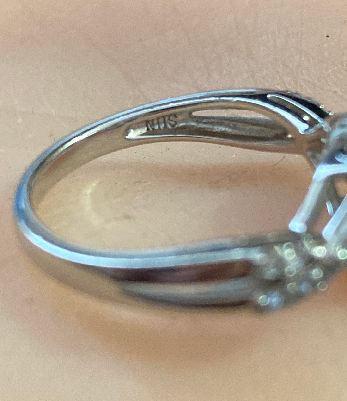 Sterling Silver 925 Cubic Zirconia Ring Sz 6.75 Signed SUN Designer