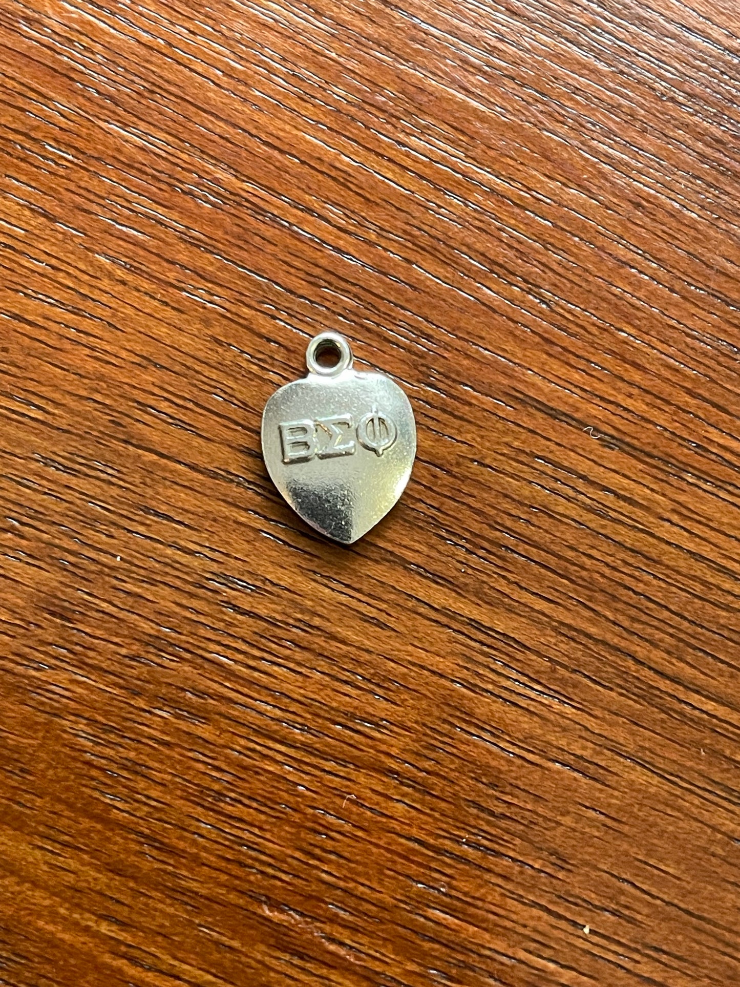 1974 Silver Tone Heart Charm Beta Sigma Phi Sorority Fraternity