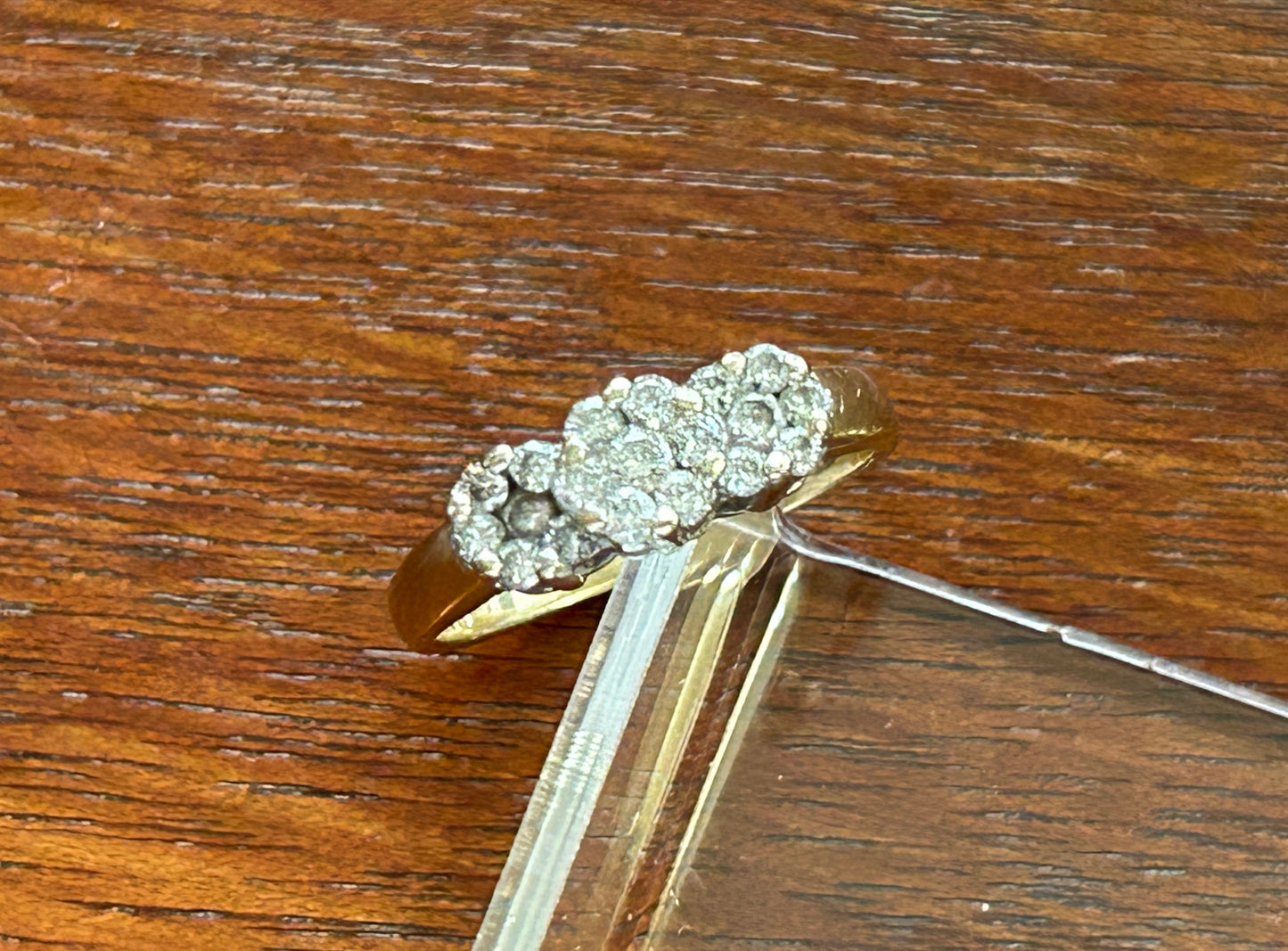 Vintage 14k Yellow Gold .40ctw Diamond Cluster Ring Sz 5.5