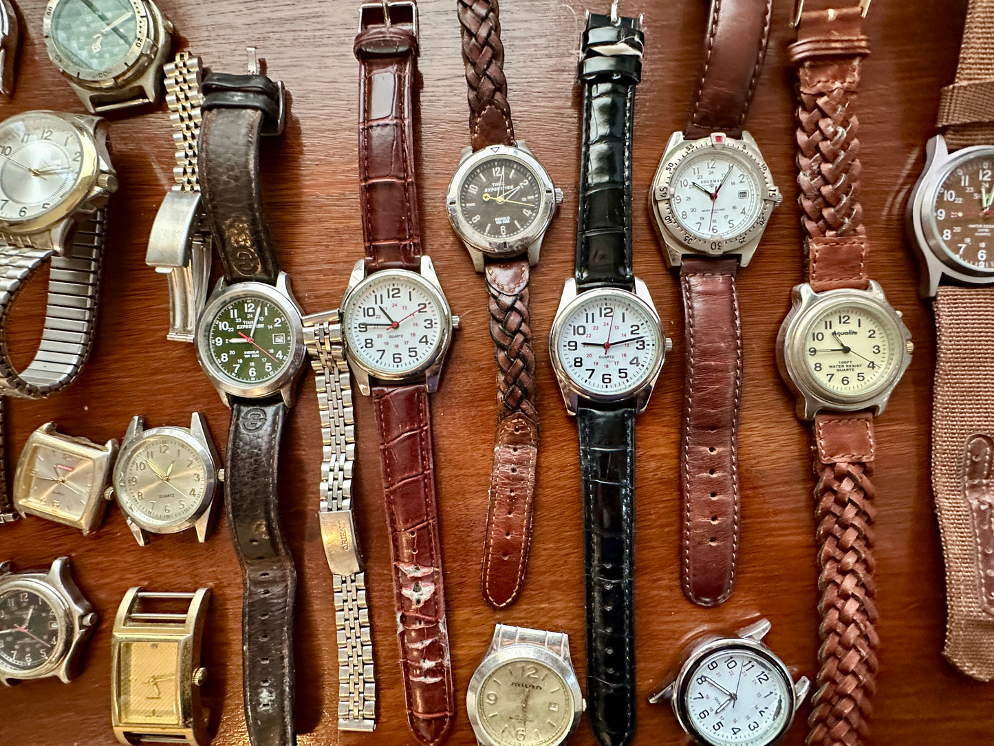 Vintage 90's Mens Watch Wristwatch Lot Elgin Timex Expedition Tommy Hilfiger